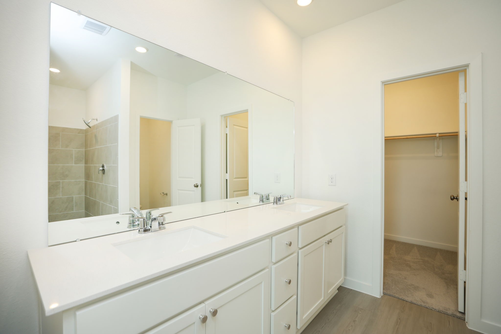 Primary Bathroom with double sinks.