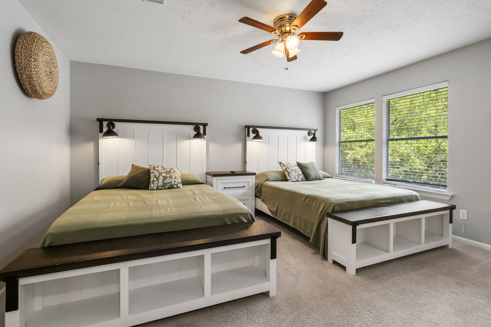 Ample primary bedroom, which can accommodate either one or two queen beds