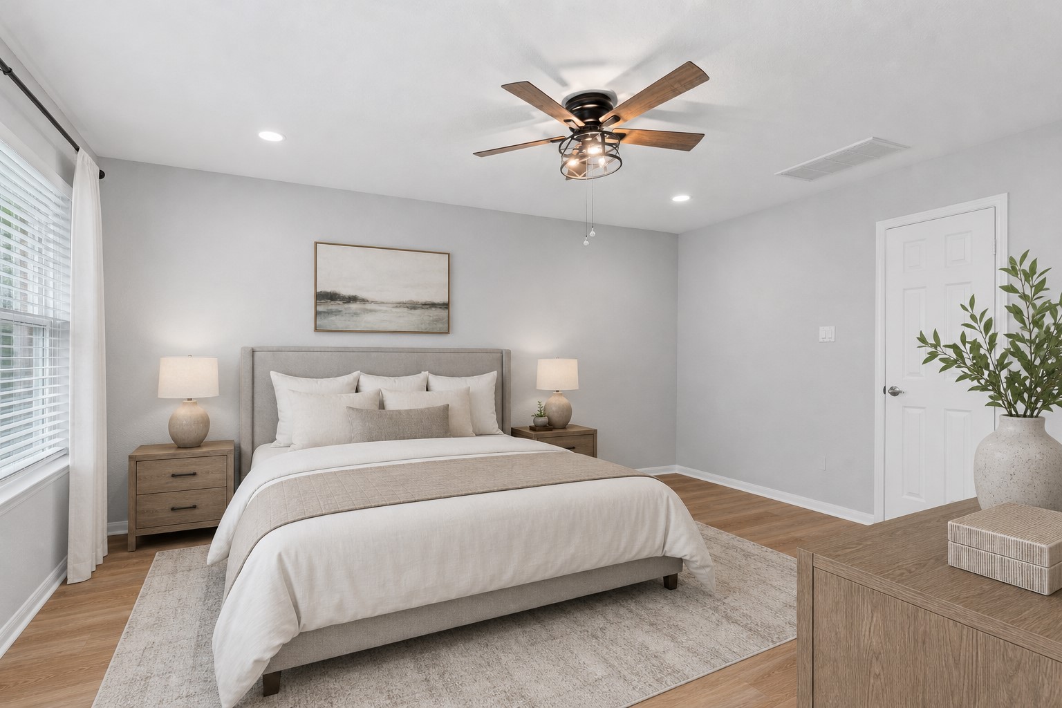 The beautiful primary suite is ready to welcome you home, offering a peaceful and comfortable retreat for you and your family. Virtually Staged