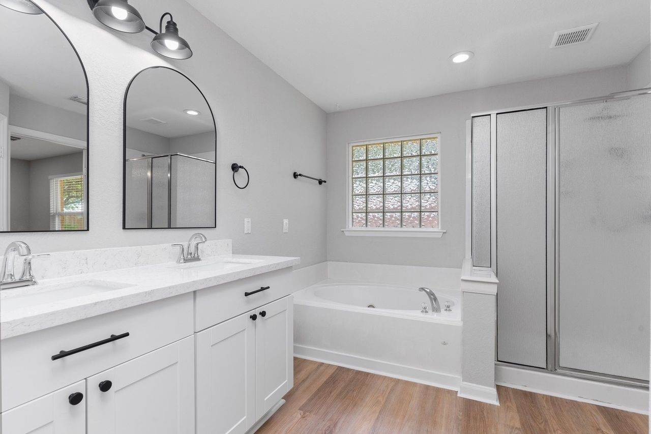 This Spa Like Design for anyone needs!  Deep Whirlpool tub to melt that stress away!  Extra Large Walk In Shower for those Shower People!  Me I am that Bubble Girl that MUST have that deep Soaking Tub!