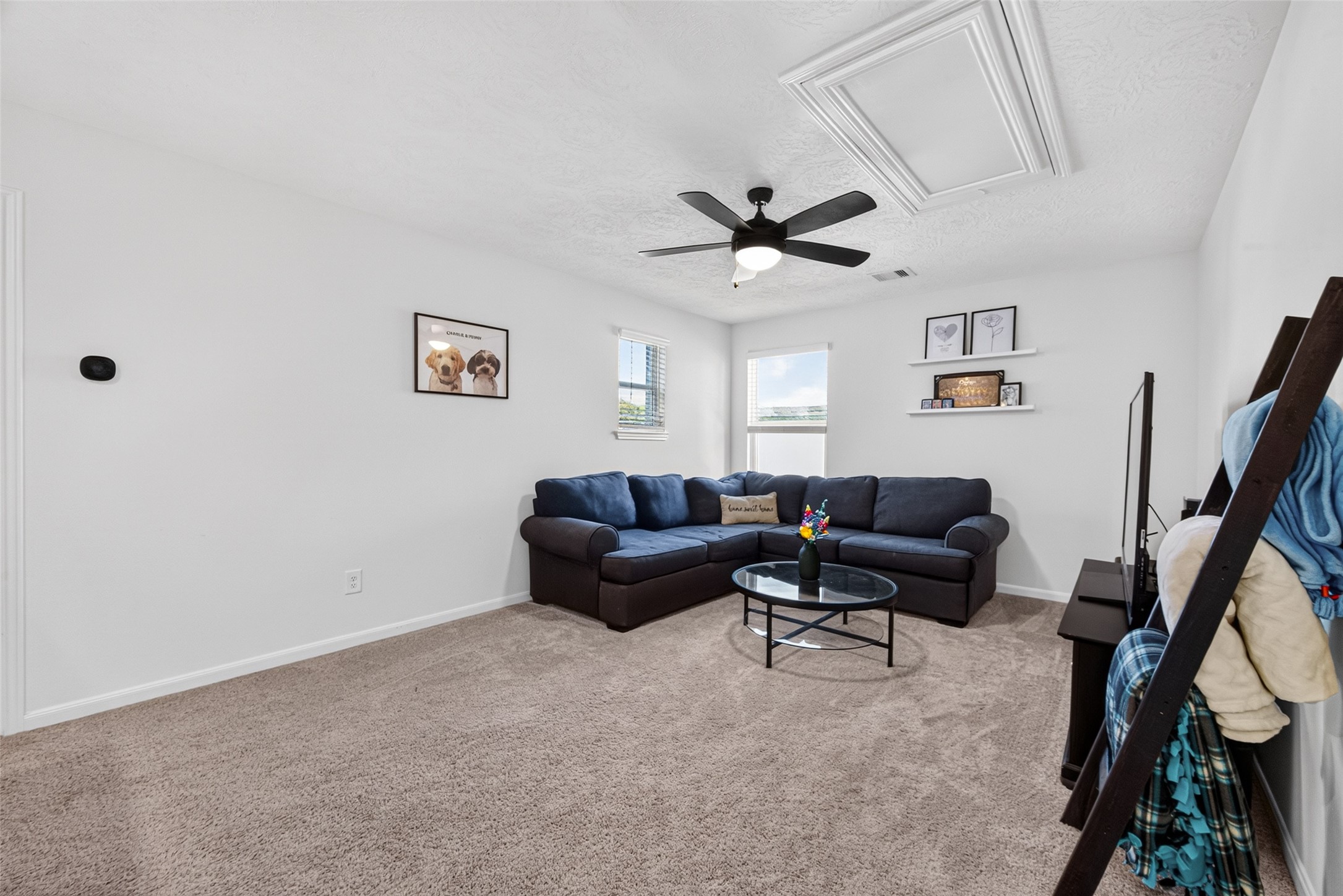 Enjoy the flexibility of a second living area upstairs, separate from the main living room. Whether watching movies, entertaining guests, or enjoying a hobby, this inviting space offers room to make it your own.