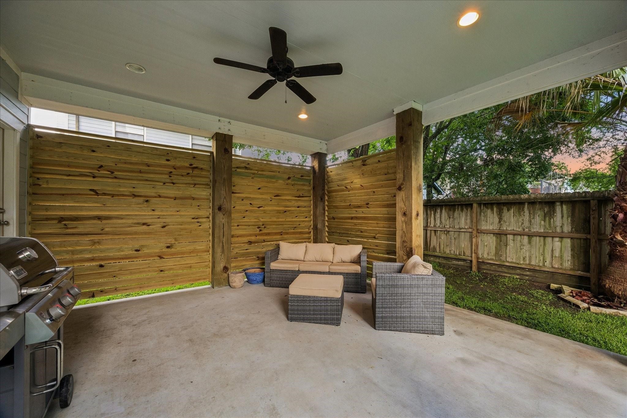 With room for lots of comfortable seating or a hot tub. It's the perfect place for outdoor relaxation and entertaining