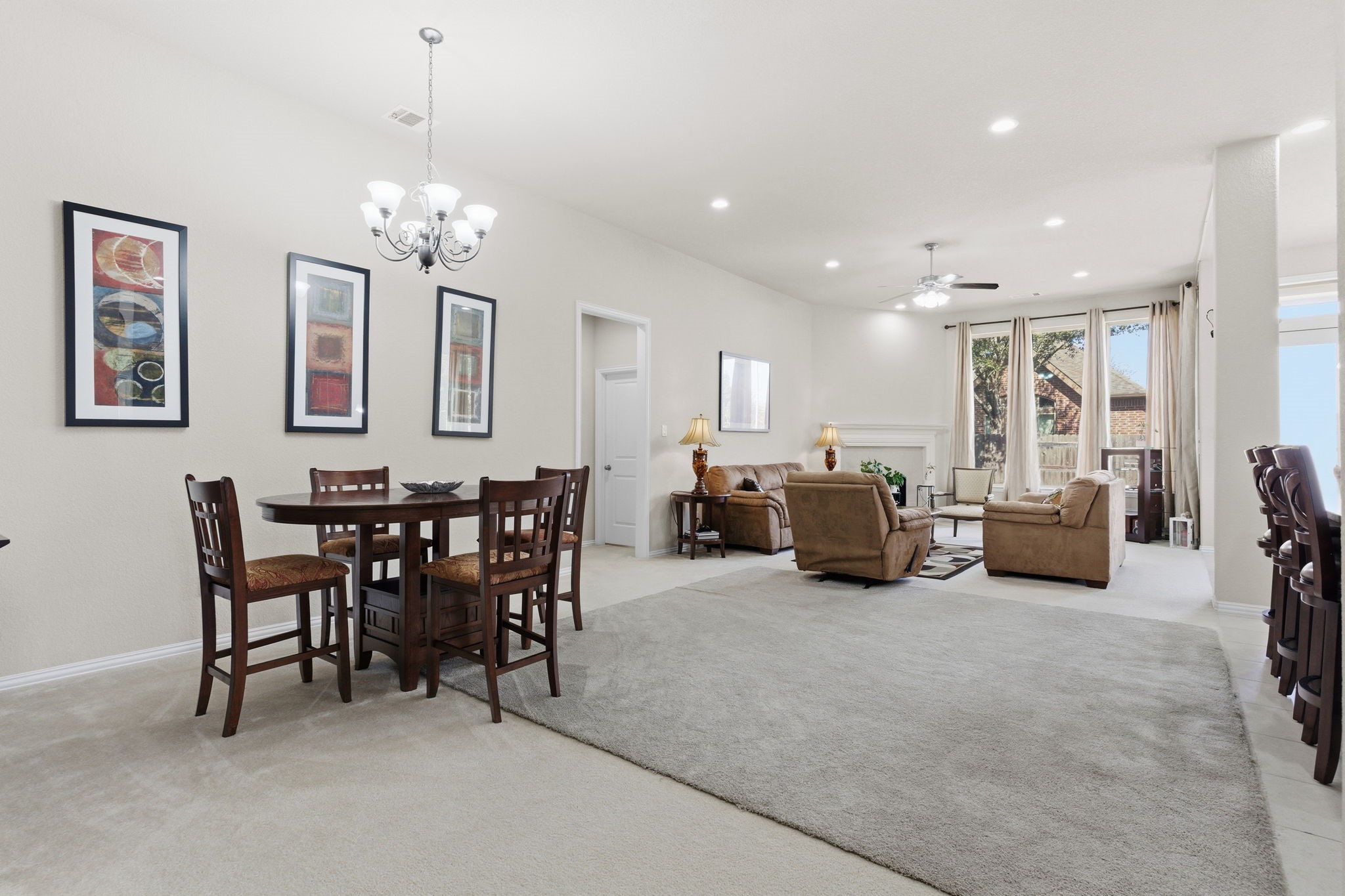 View from home office showcases open concept luxury living!