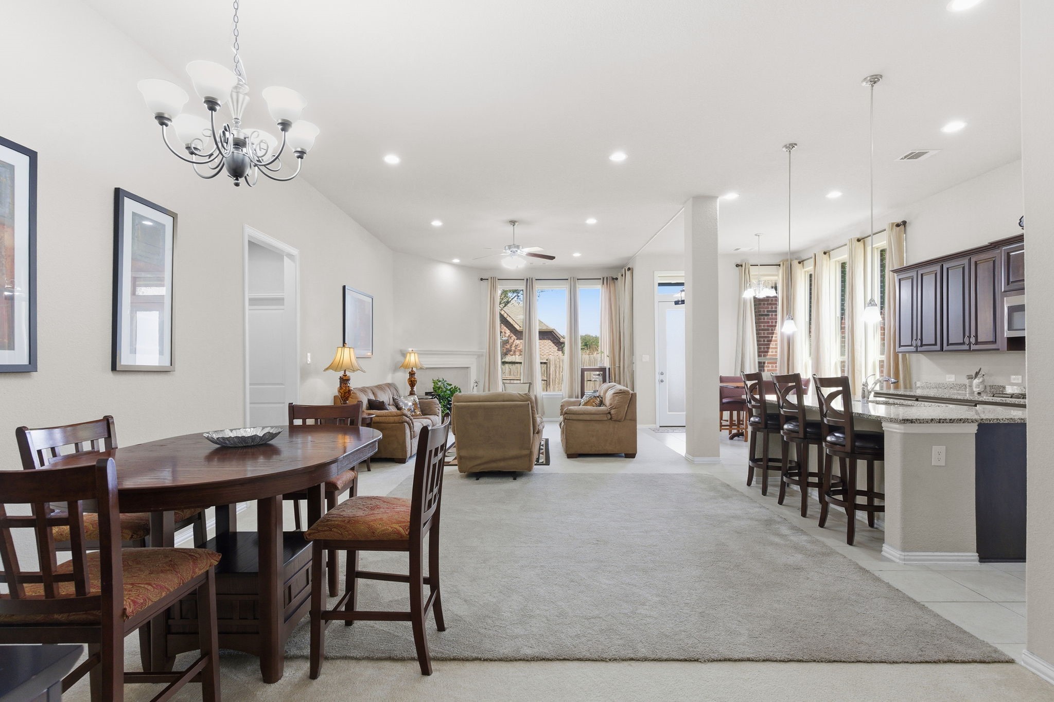 View from foyer showcases open concept luxury living!