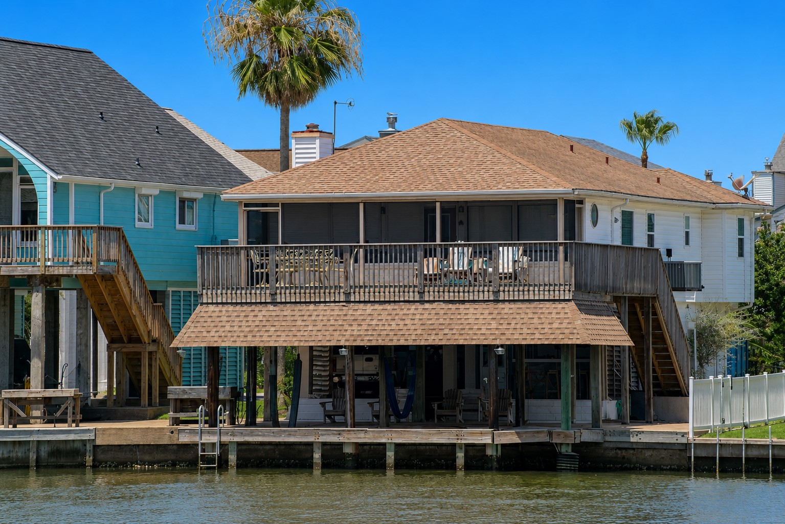 View of this charming home from the canal. View of this charming home from the canal.