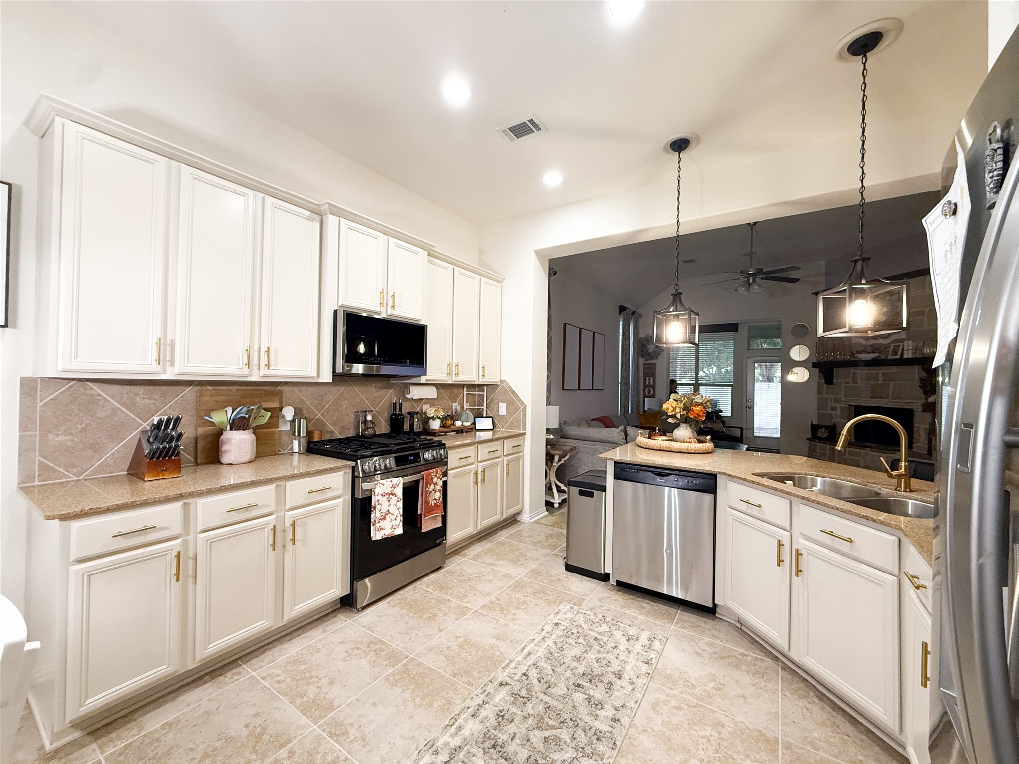 Newly installed kitchen cabinets give the space a fresh, updated look.