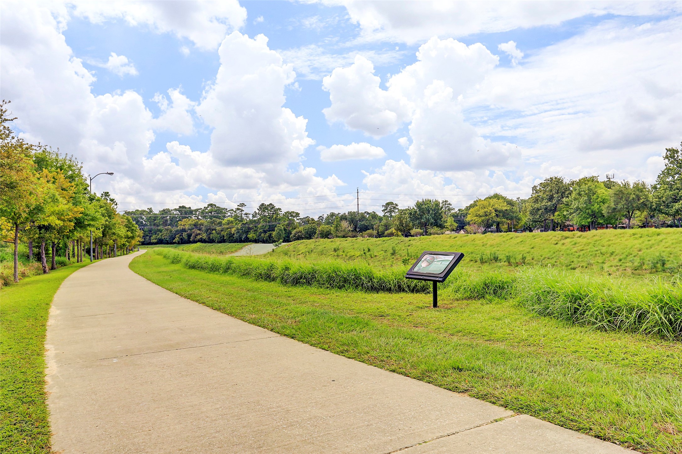 Linear hiking/biking trails along the bayou system.