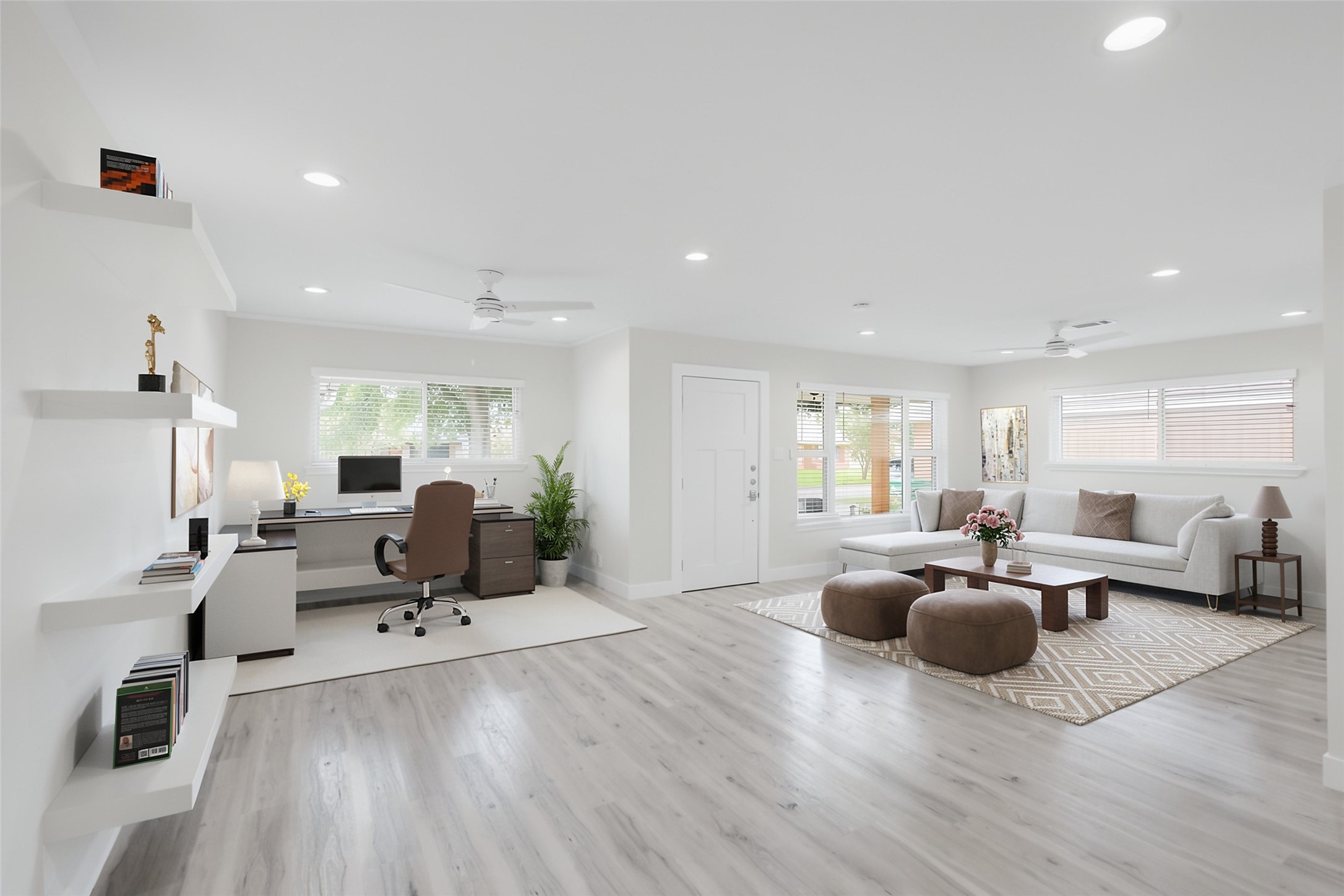 *Virtually Staged -Standing in the dining room looking back to the flex space and living room. Windows provide ample natural light throughout. *Virtually Staged -Standing in the dining room looking back to the flex space and living room. Windows provide ample natural light throughout.