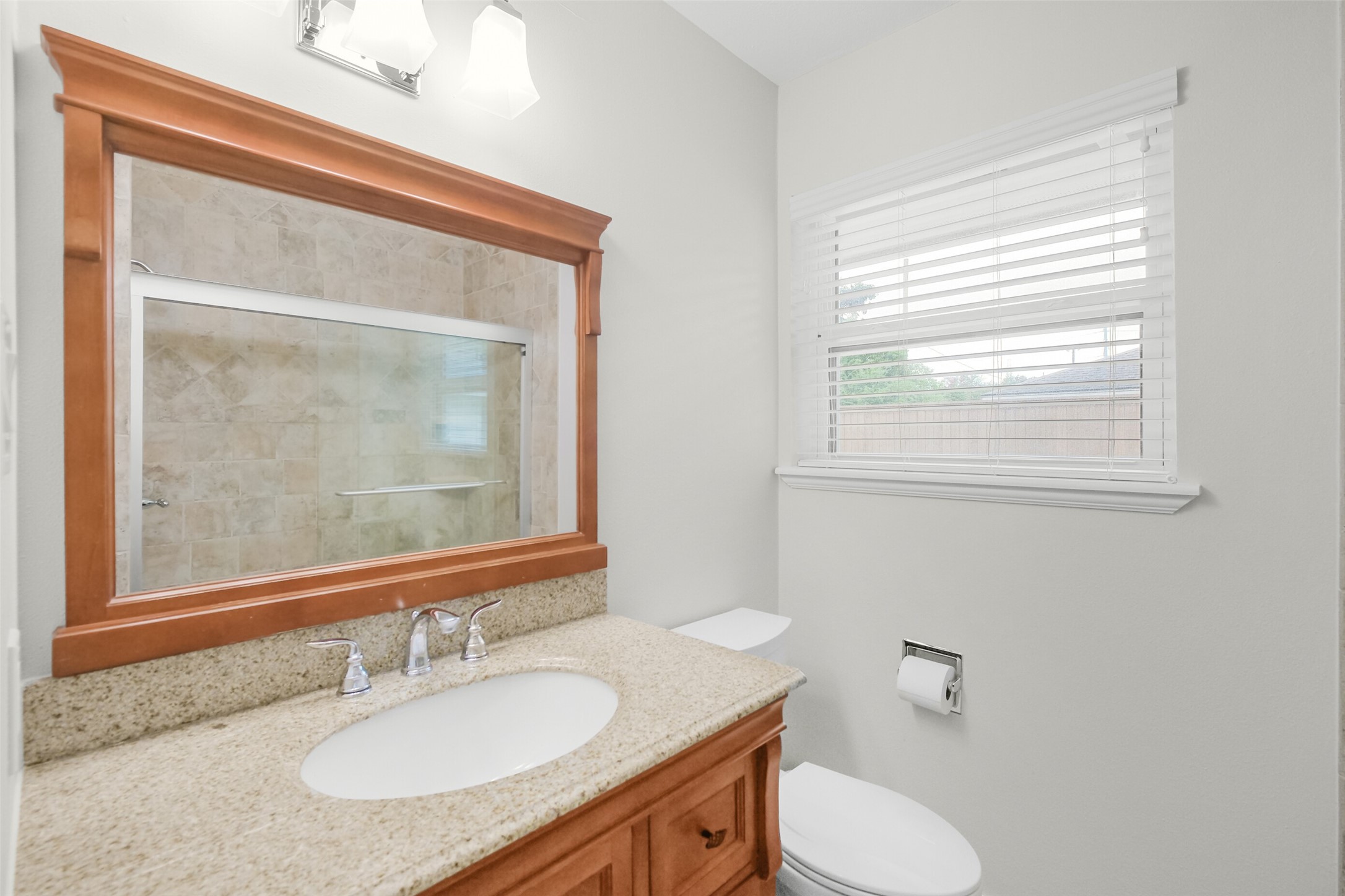Primary bathroom with full walk-in shower.