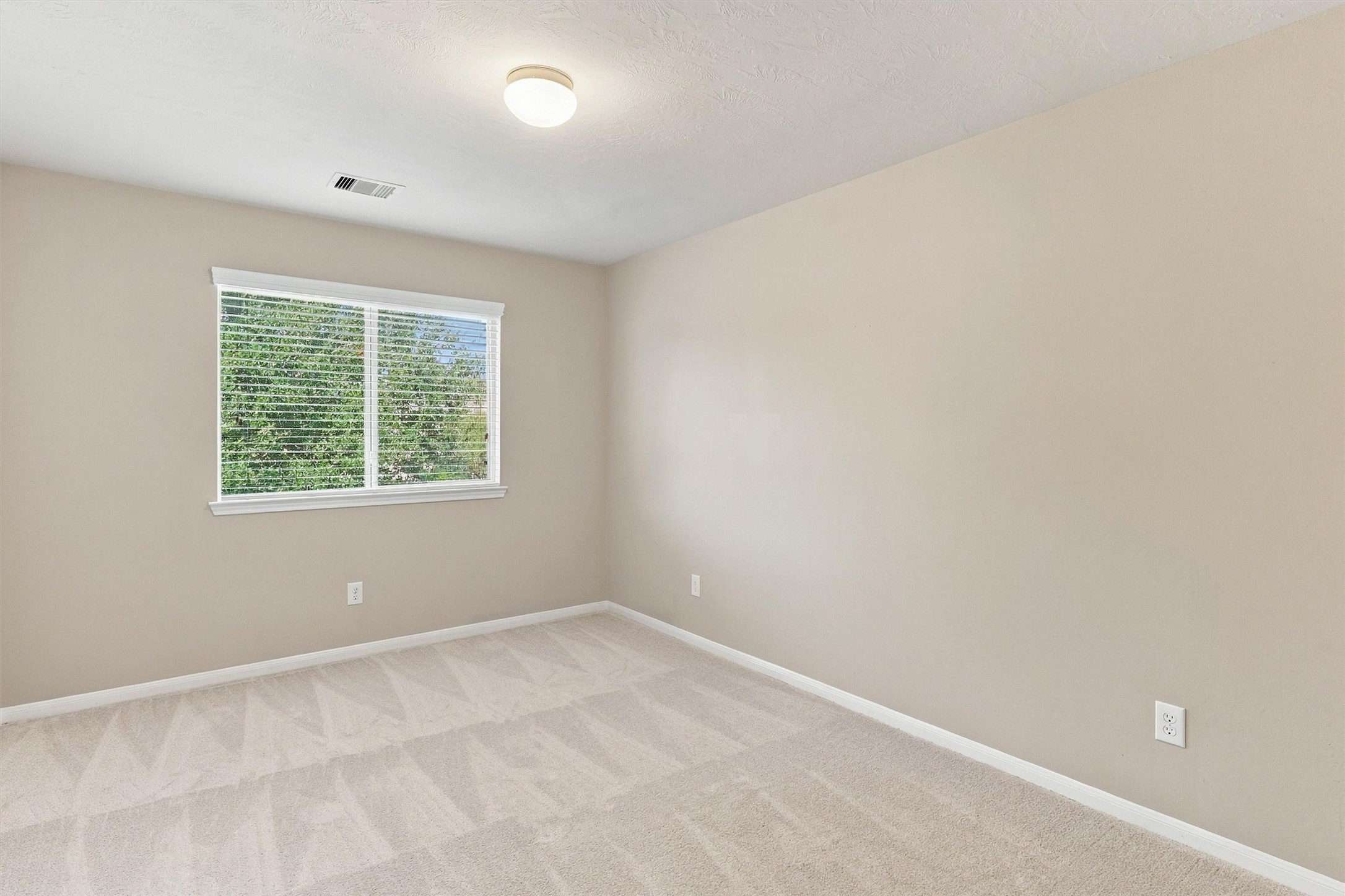 This bedroom features NEW carpet, refreshed Sherwin Williams paint, a double pane window and bright light.