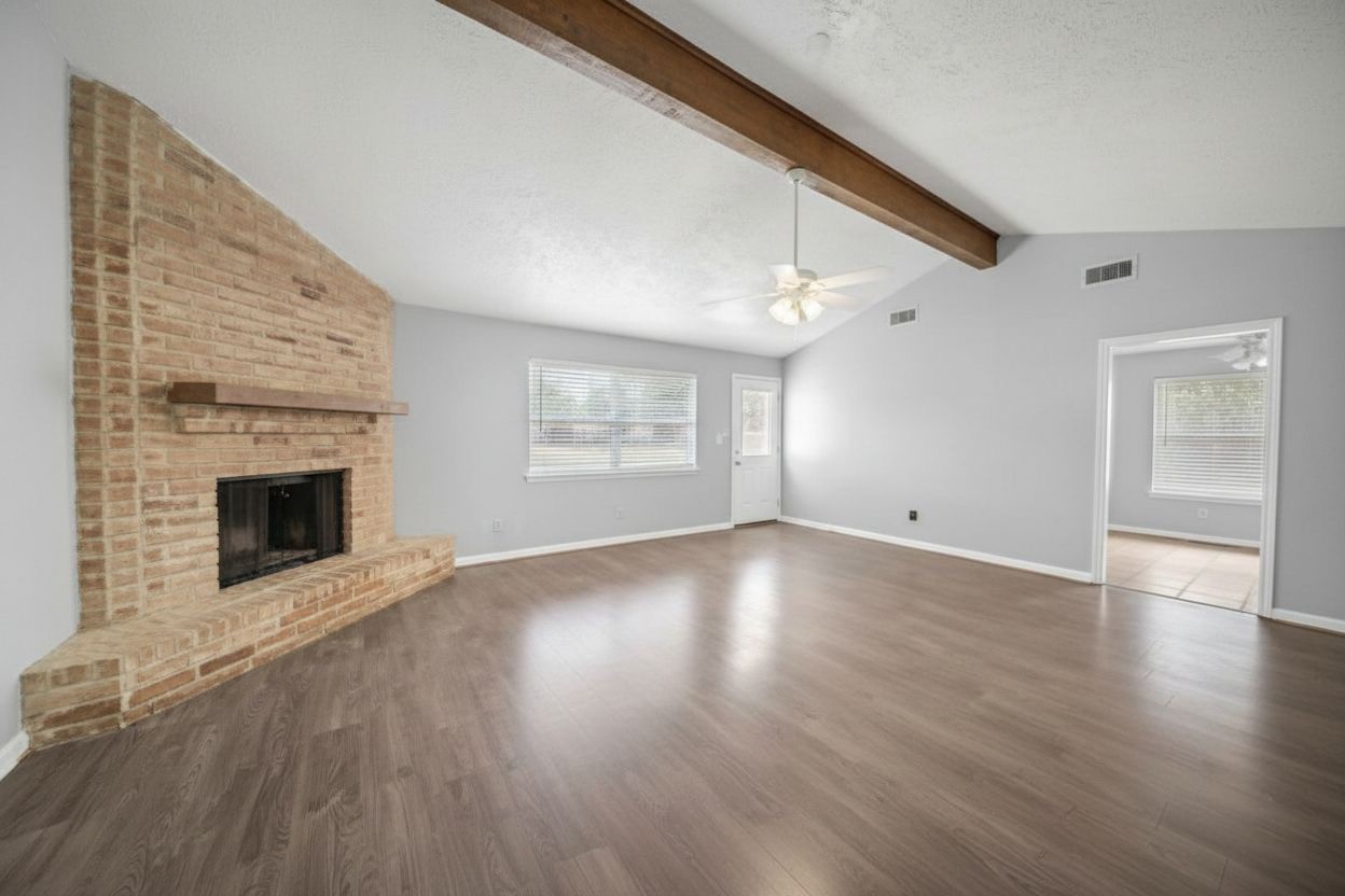 Open living area with easy access to the adjoining dining space and backyard. Open living area with easy access to the adjoining dining space and backyard.