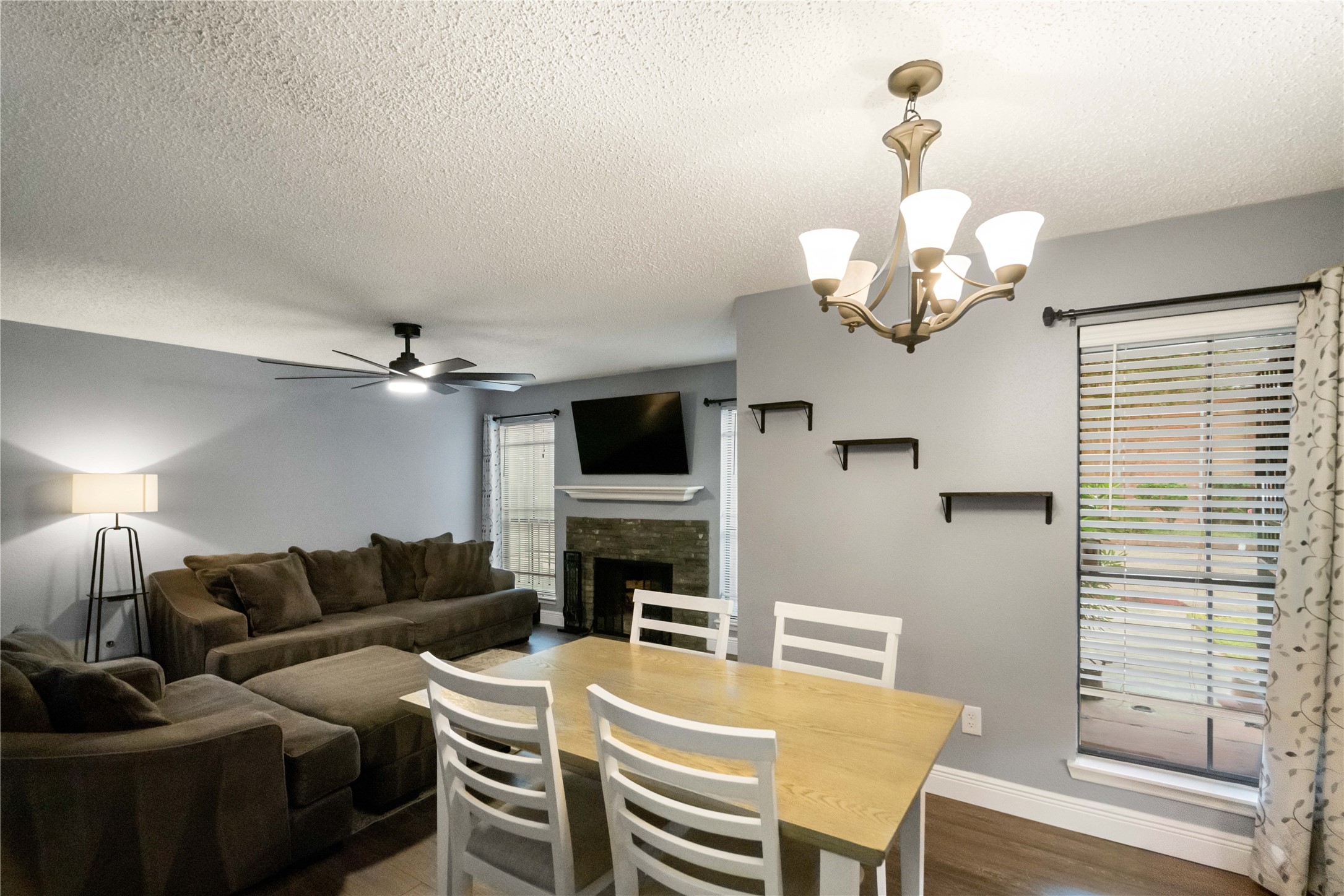 View of the dining open to the living room