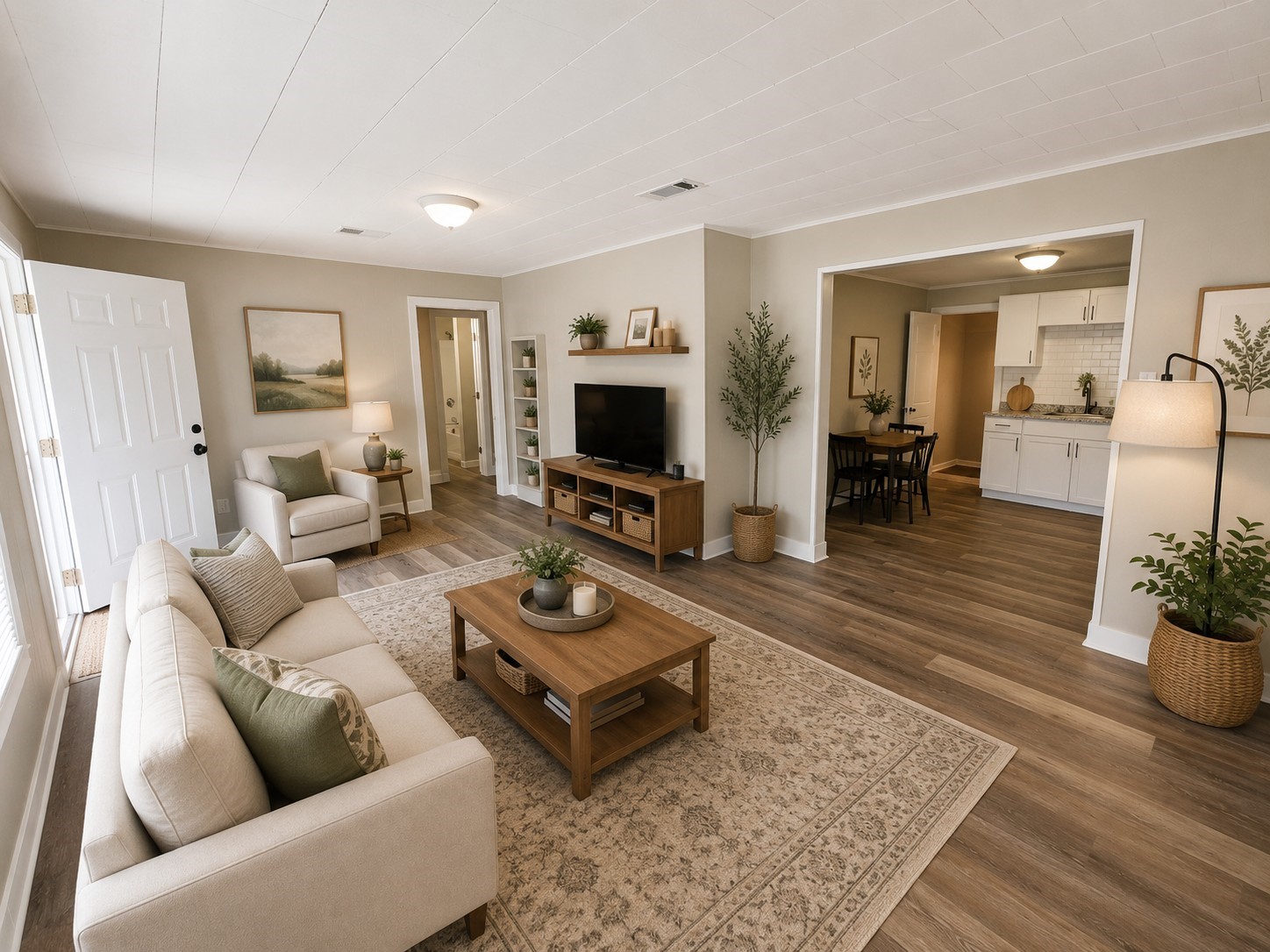 Staged living room to show the potential Staged living room to show the potential
