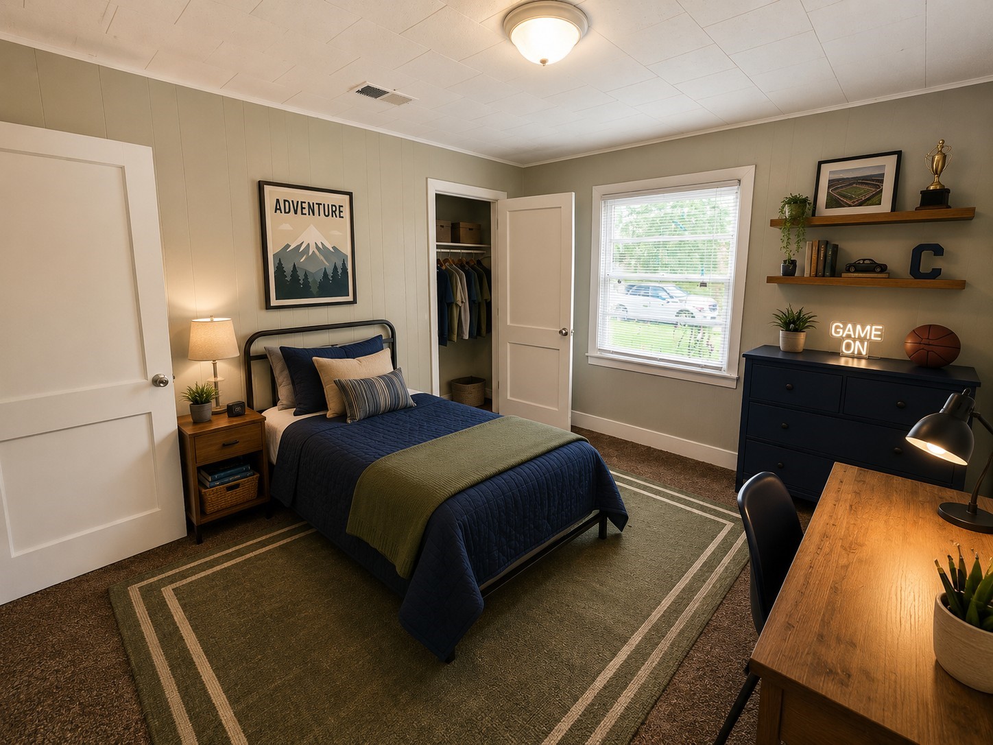 Staged bedroom
