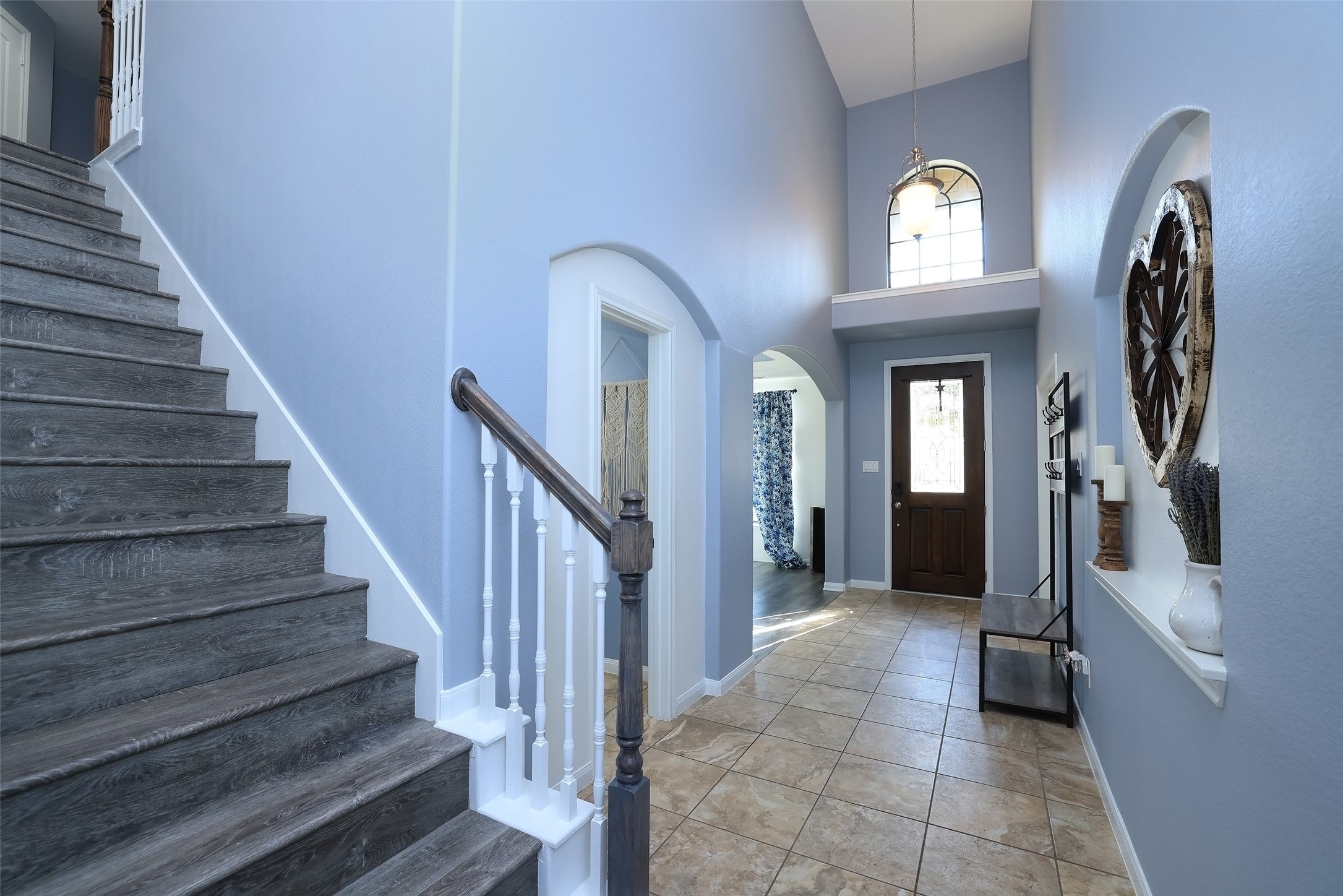 Upgraded flooring on the stairs