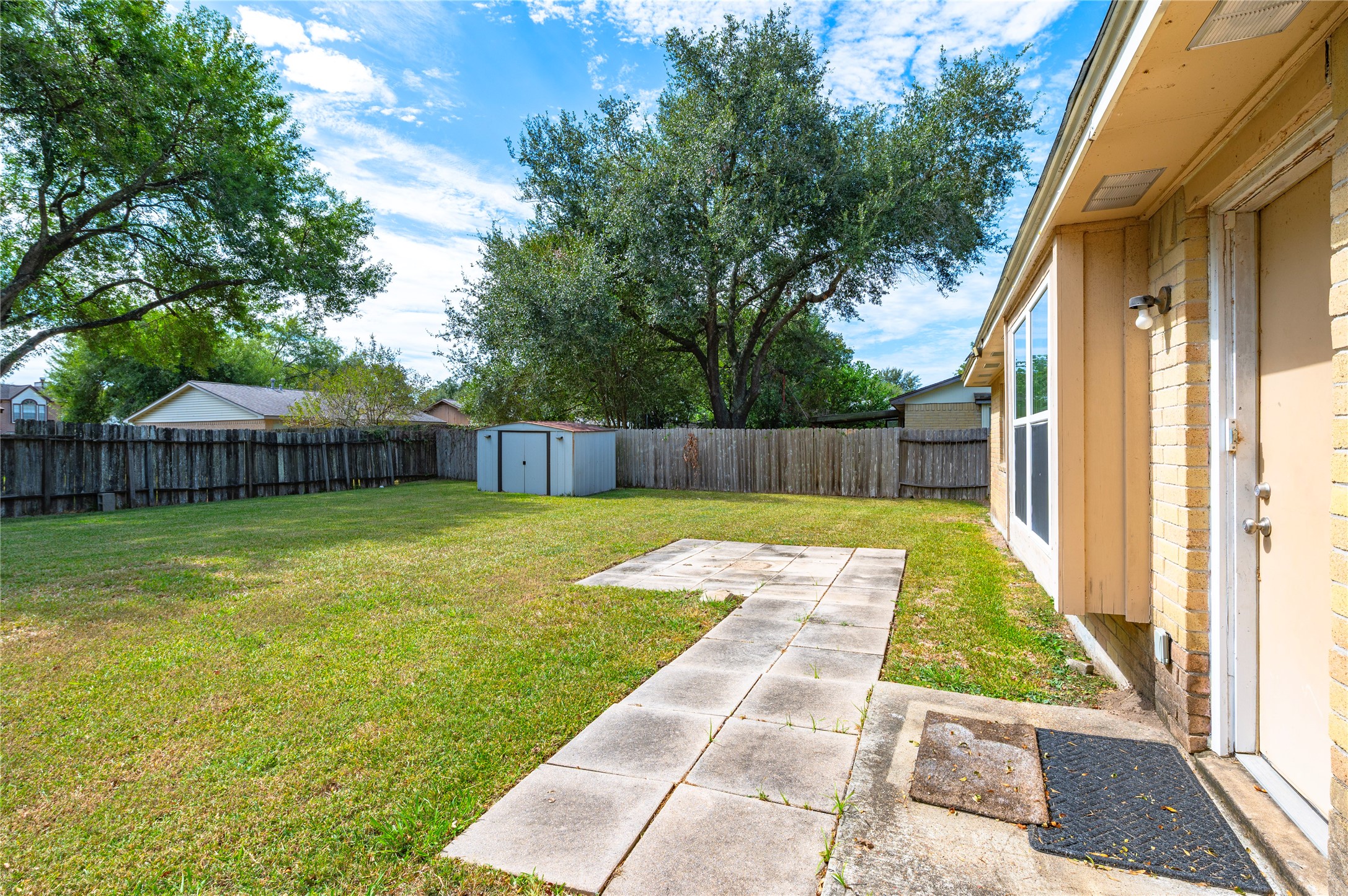 Large backyard space.