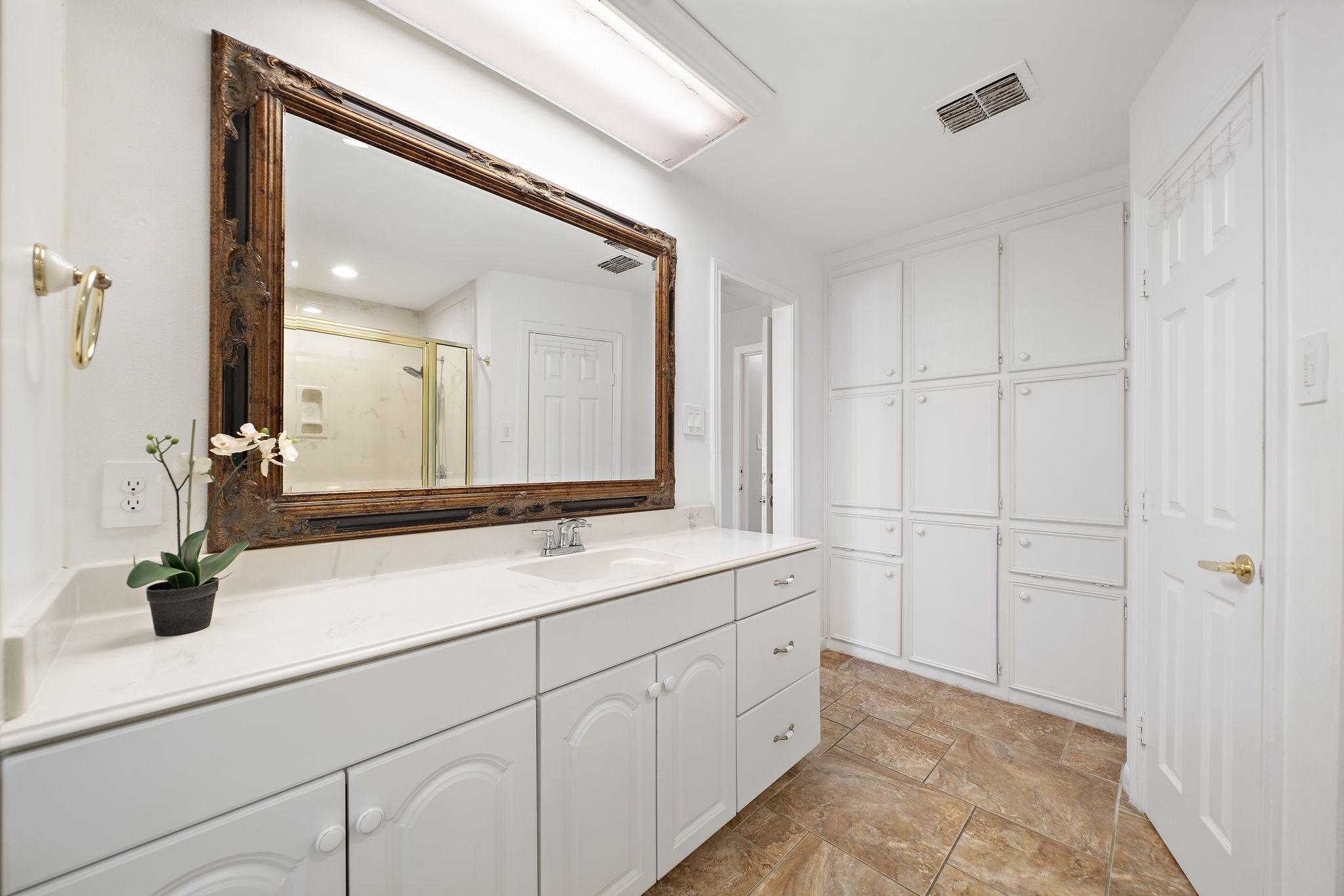 Lots of storage in the primary bathroom