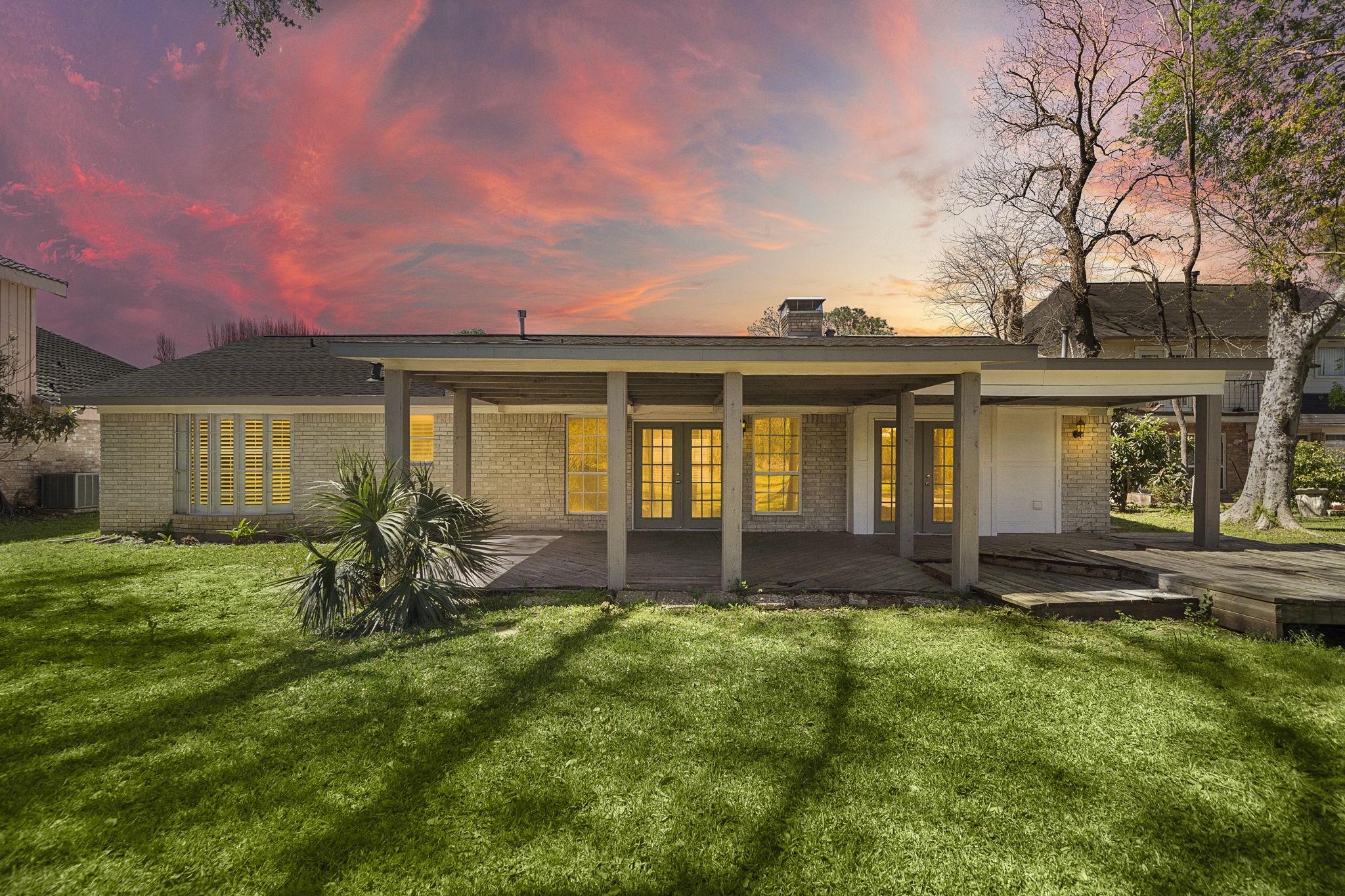 large backyard yard of home.