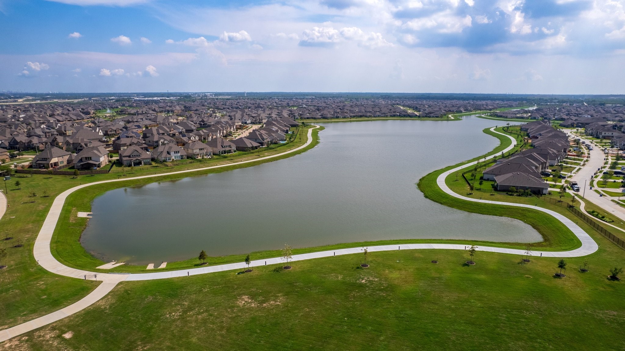 Scenic lakes, walking trails, and open green spaces provide beautiful outdoor areas to explore and enjoy.