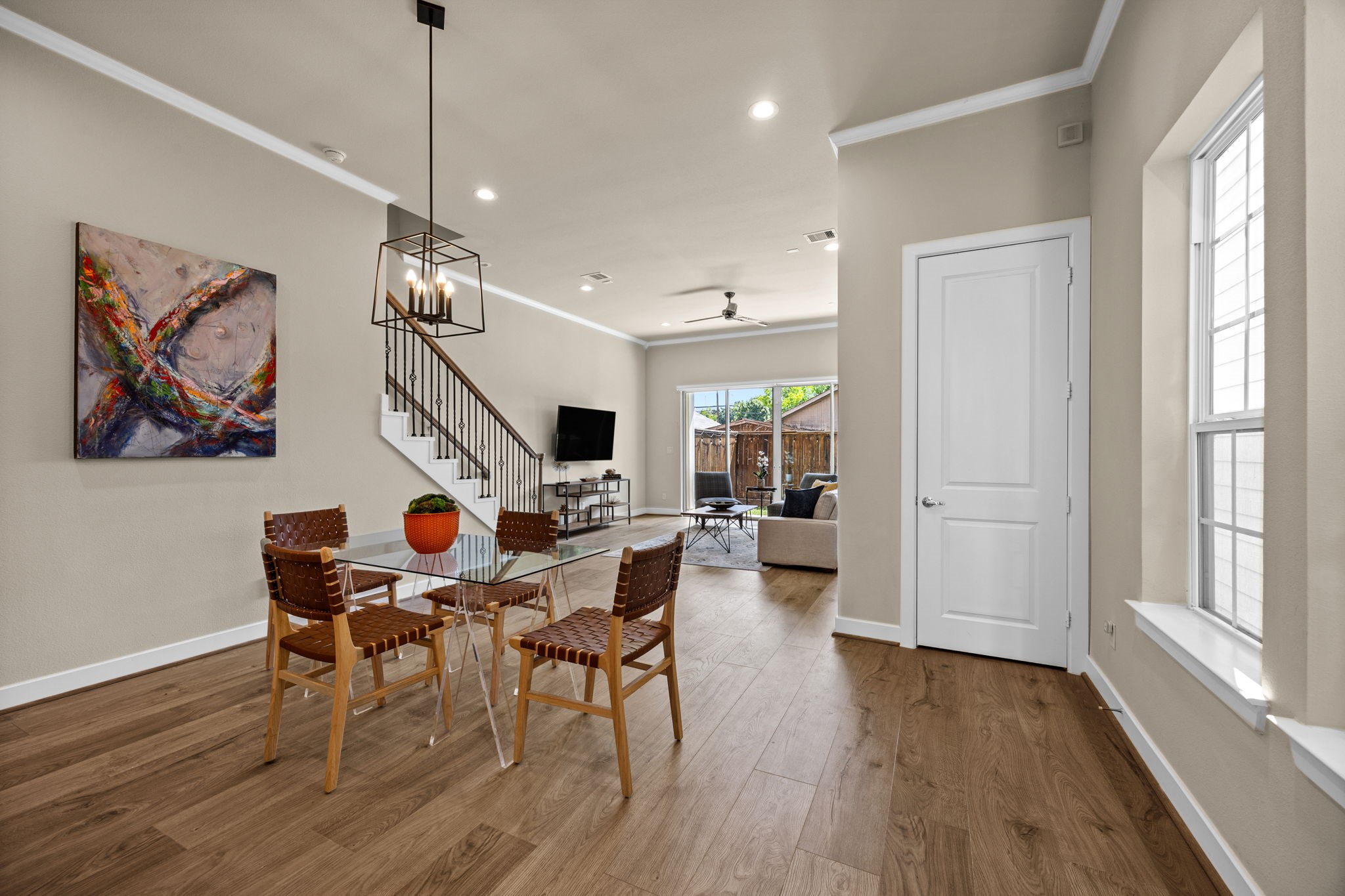 Welcome inside. View from the entry highlighting the tall ceilings, spacious engineered flooring and open concept living. Welcome inside. View from the entry highlighting the tall ceilings, spacious engineered flooring and open concept living.