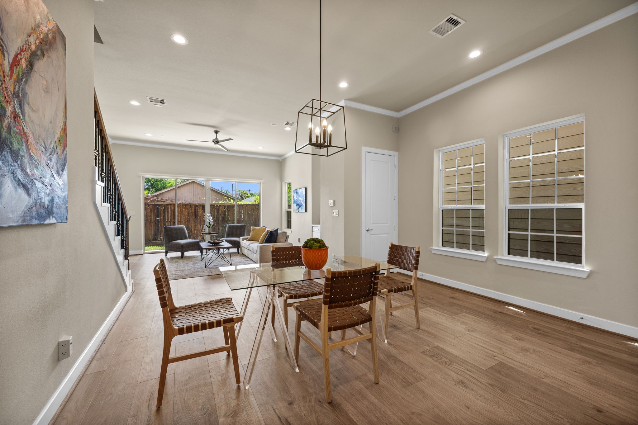 View from dining, looking towards living.