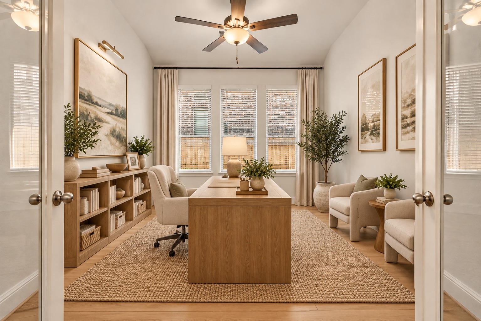 Home office/study with French doors