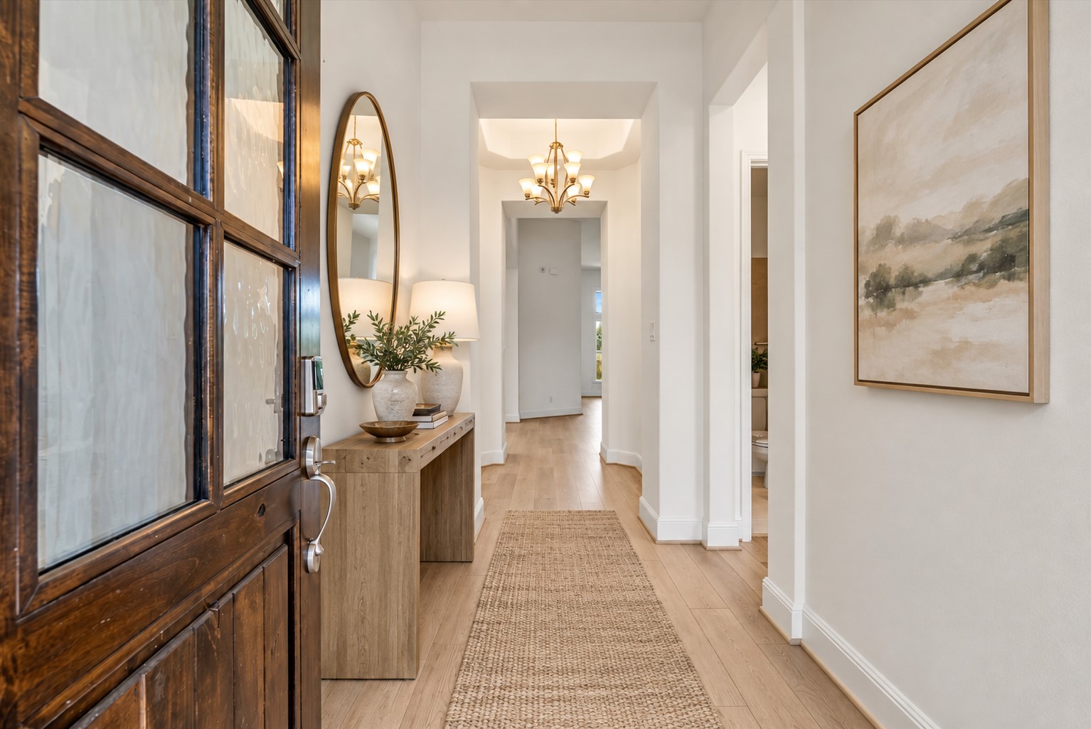 An impressive entry with soaring ceilings, setting the tone for the elegant interior