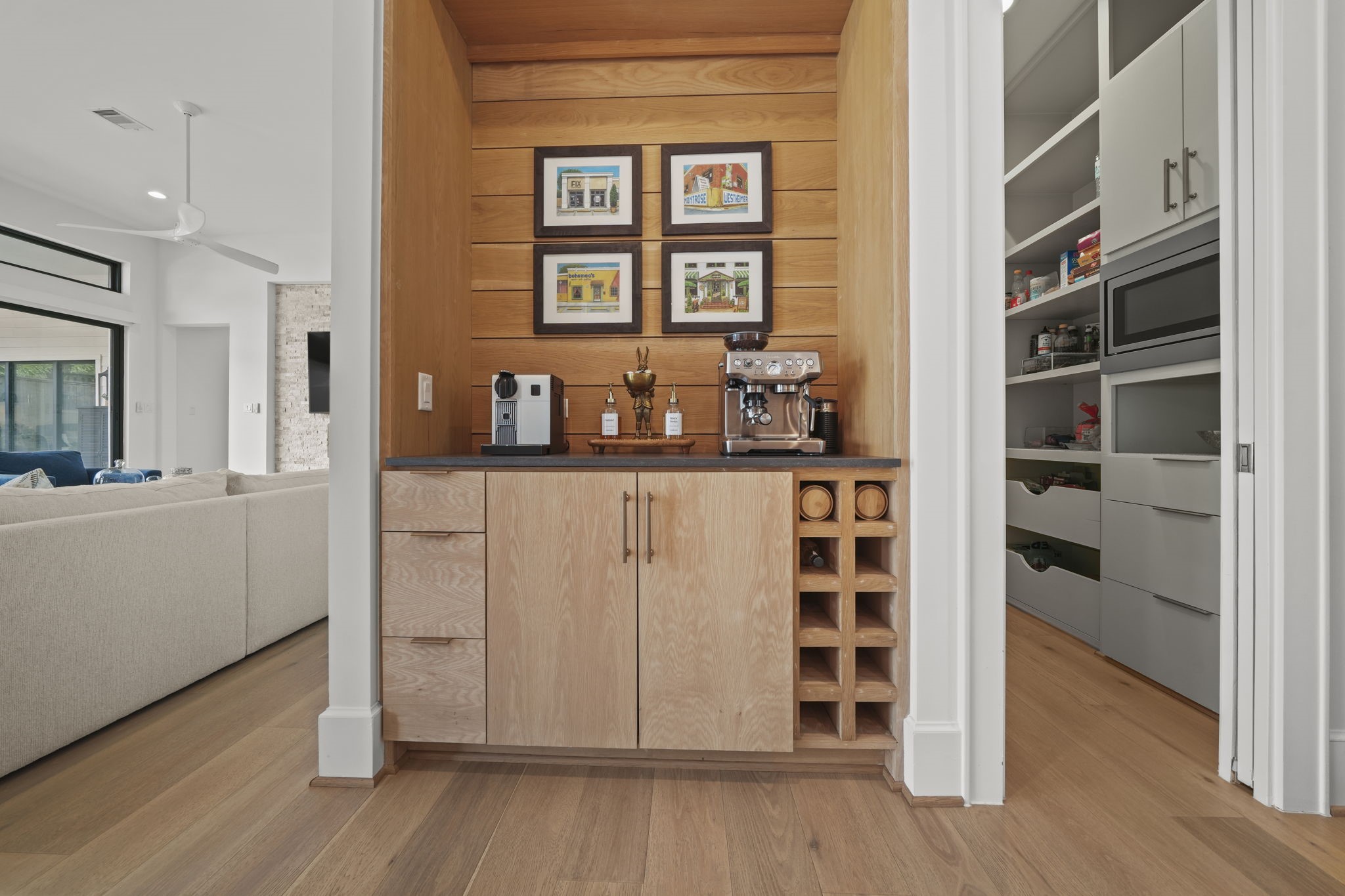The amazing coffee bar has its own nook!