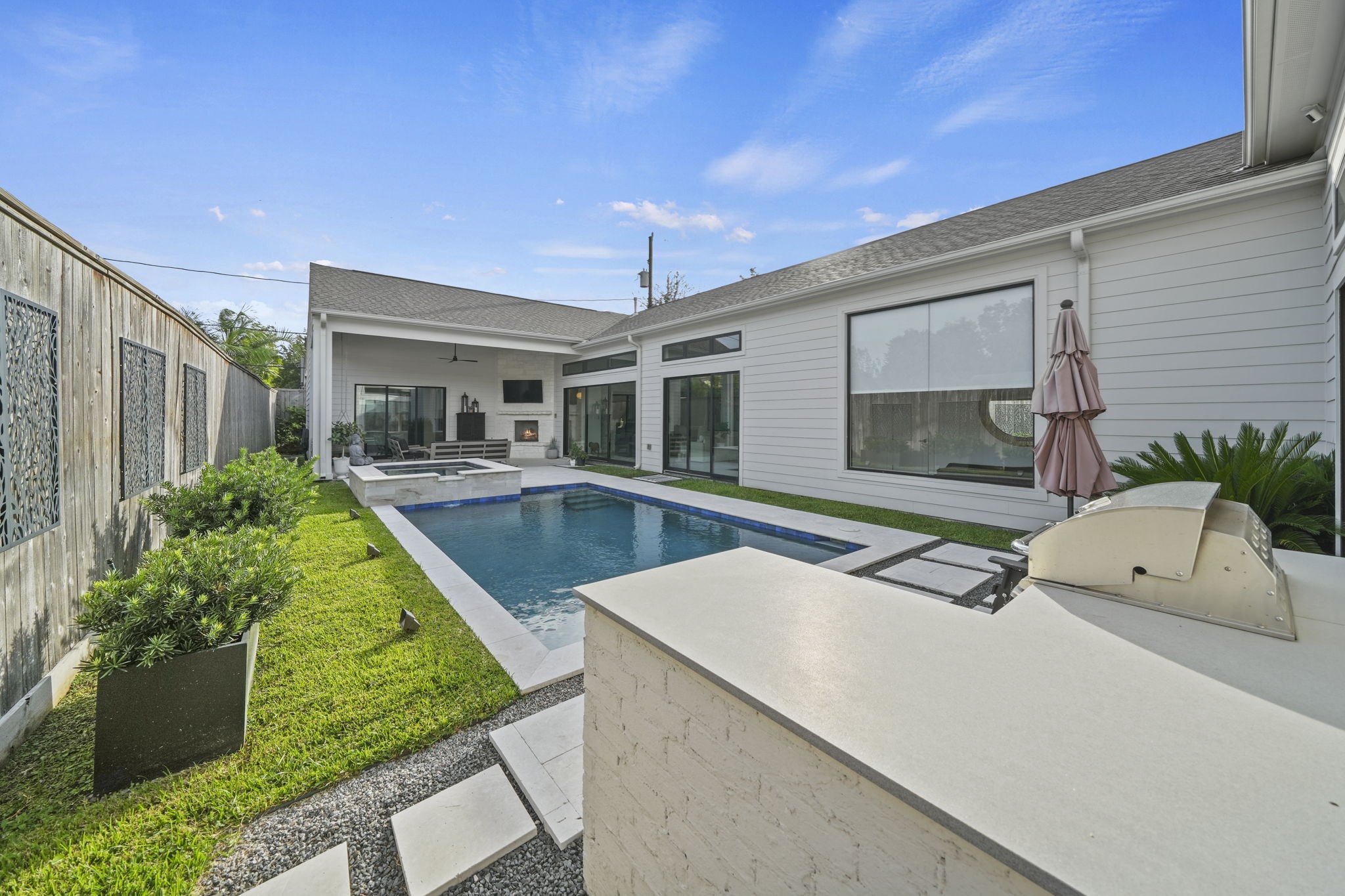 Very low maintenance backyard add to the appeal!