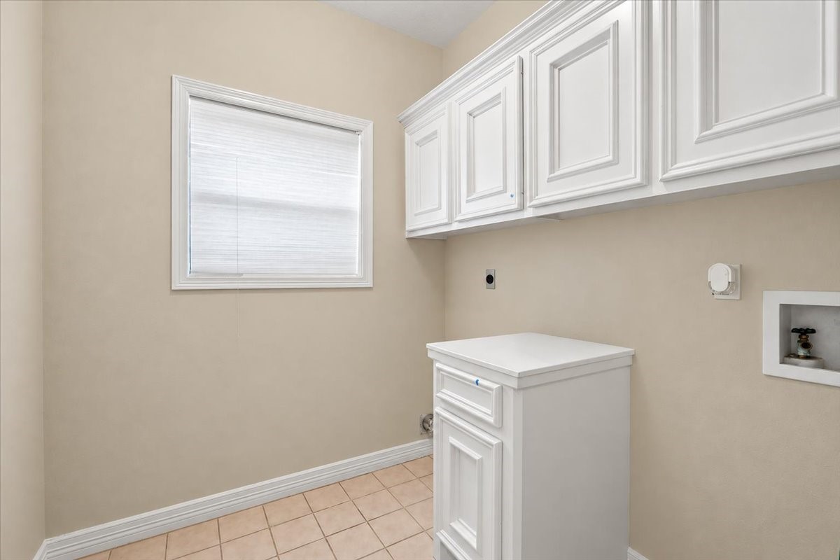 Main floor utility room with built ins
