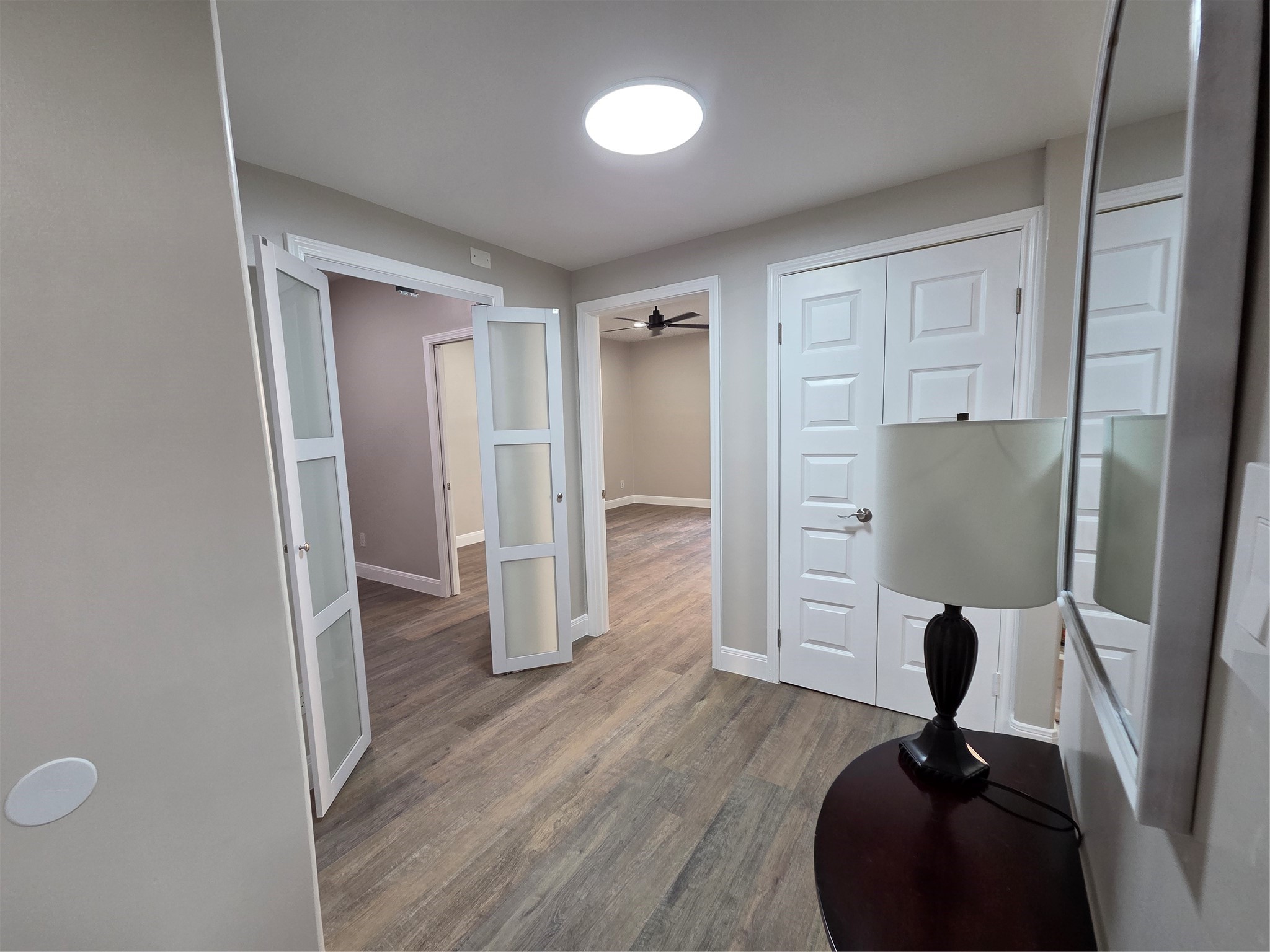 Stunning Entry - offers laminte floors LED lights that also can be switched to night light