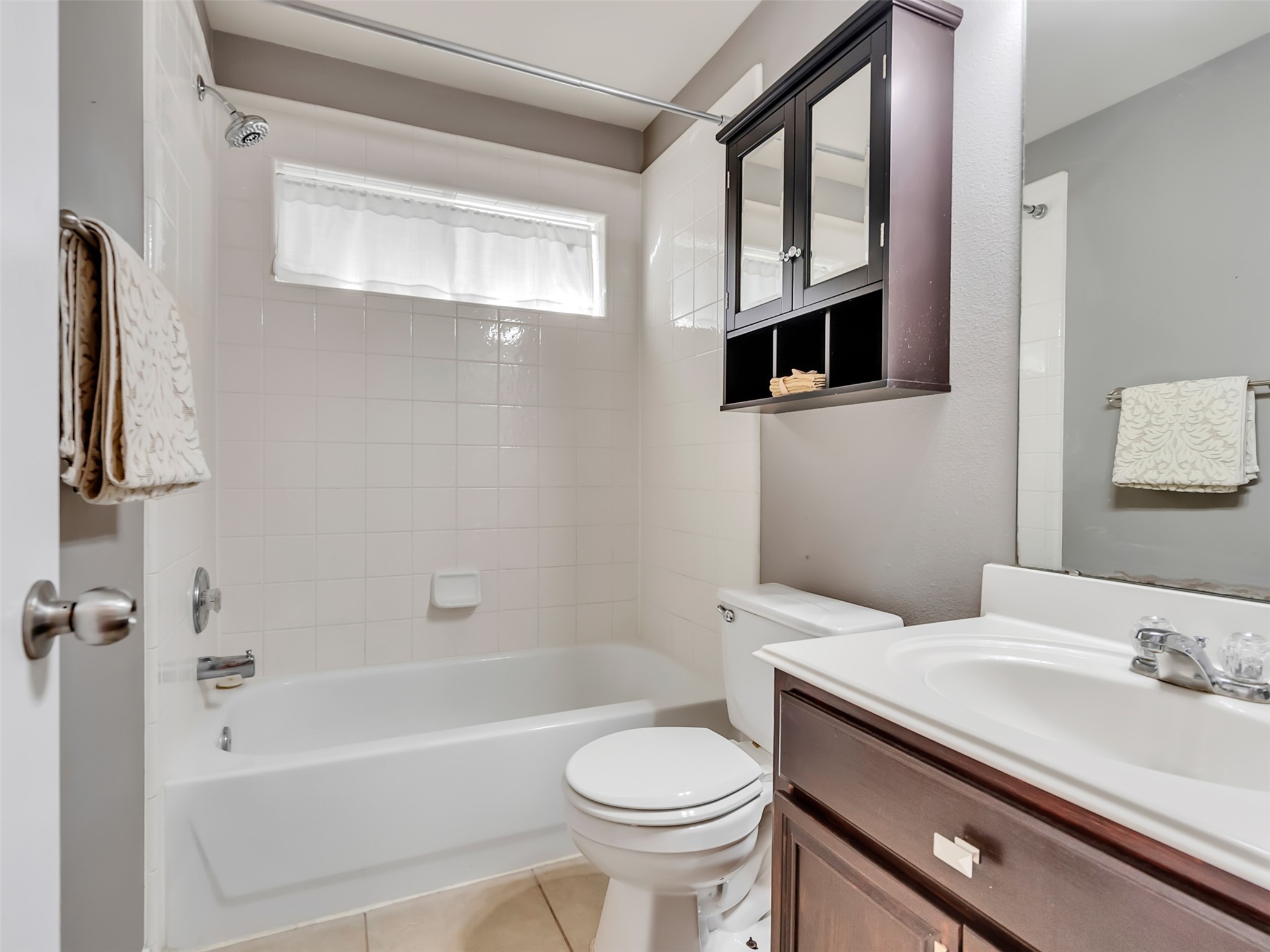 Whether hosting overnight guests or accommodating everyday living, this guest bath is a stylish and functional addition to the home.