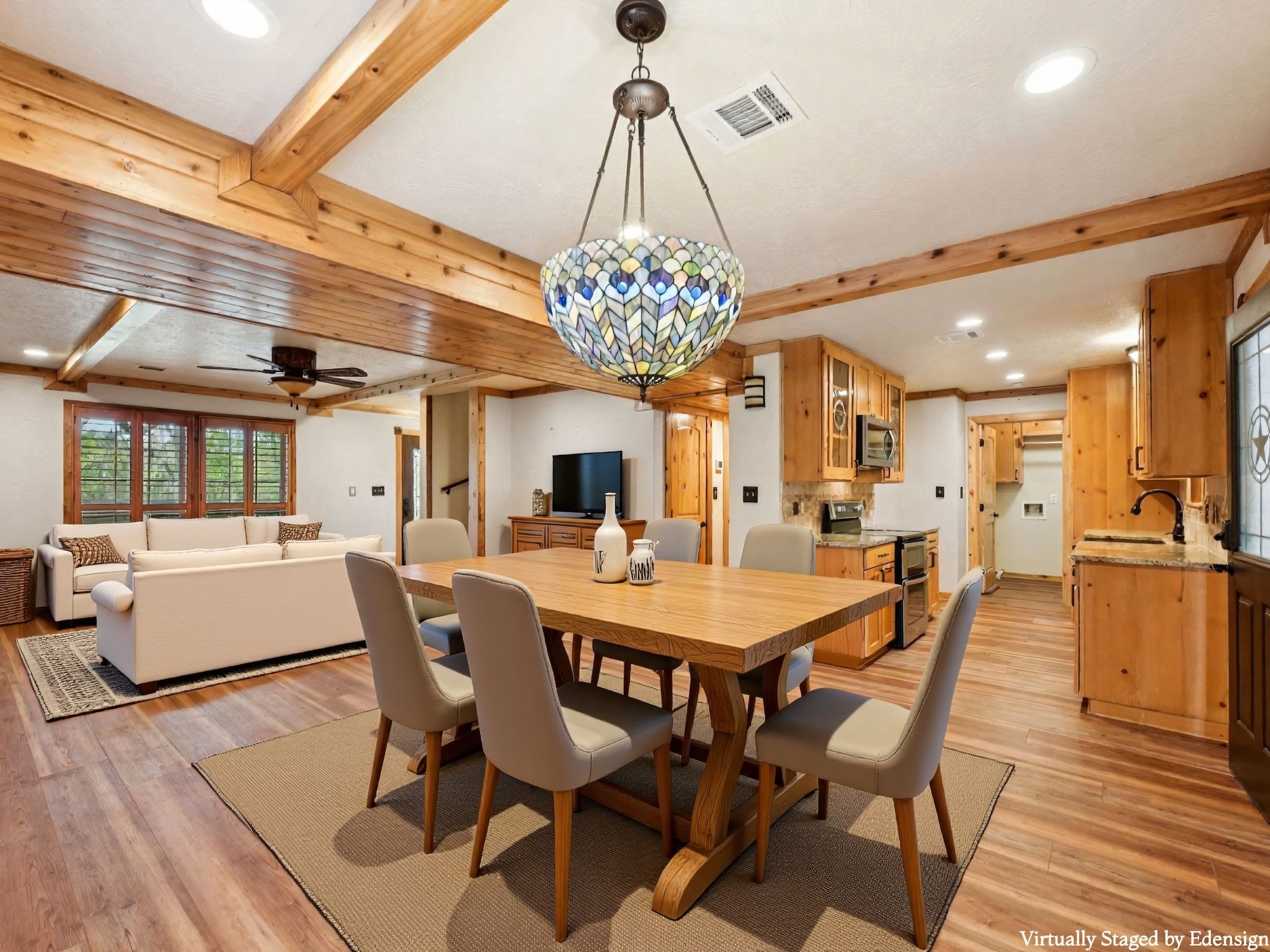 The Family Room and Dining area are open, making this an ideal spot for entertaining.