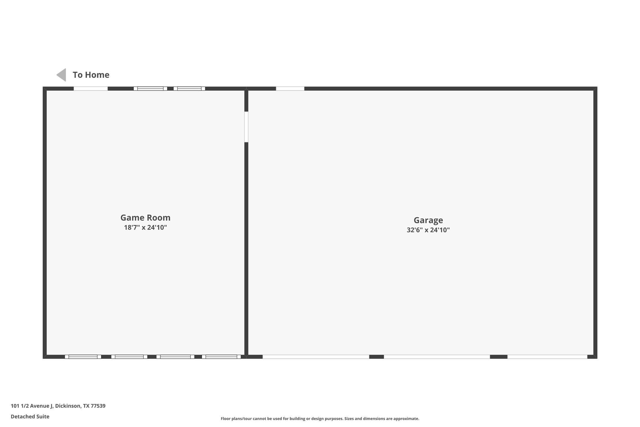 Garage and Game Room floor plan.