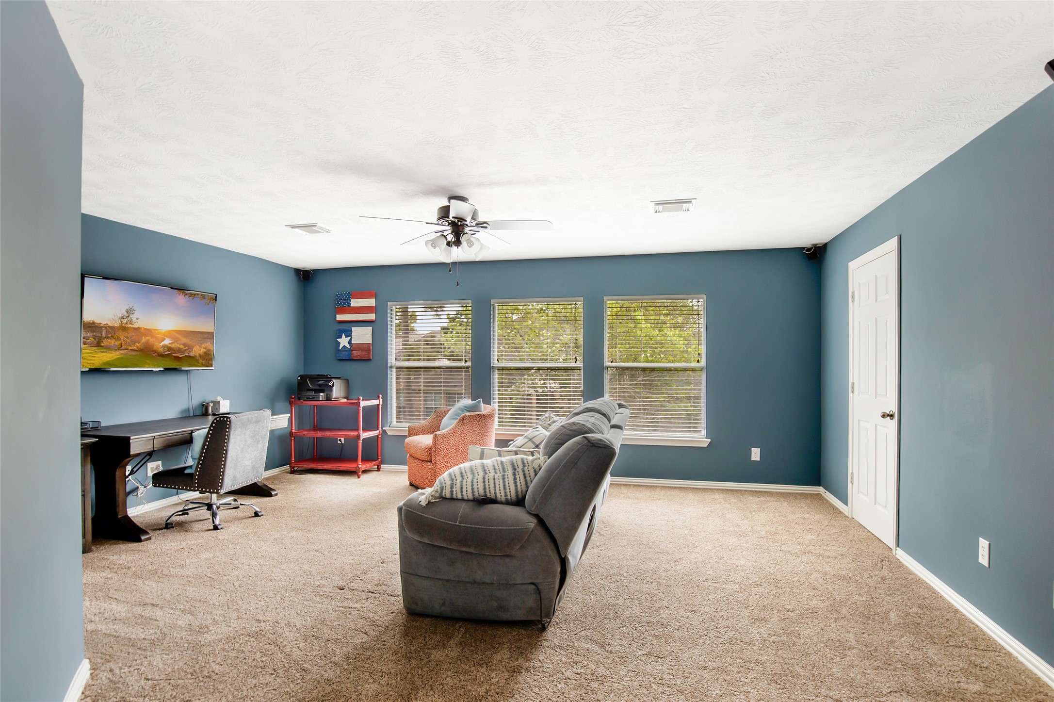 Oversized game room offering flexible space for entertainment, hobbies or relaxation