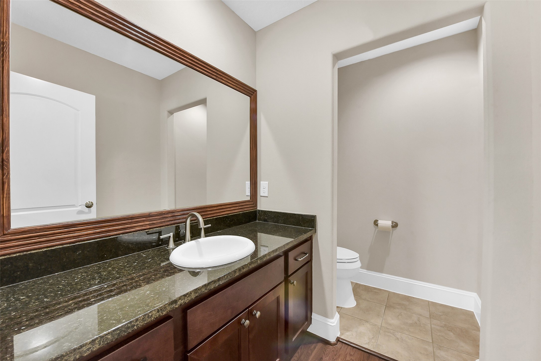 There is also a half bathroom located on the second level.