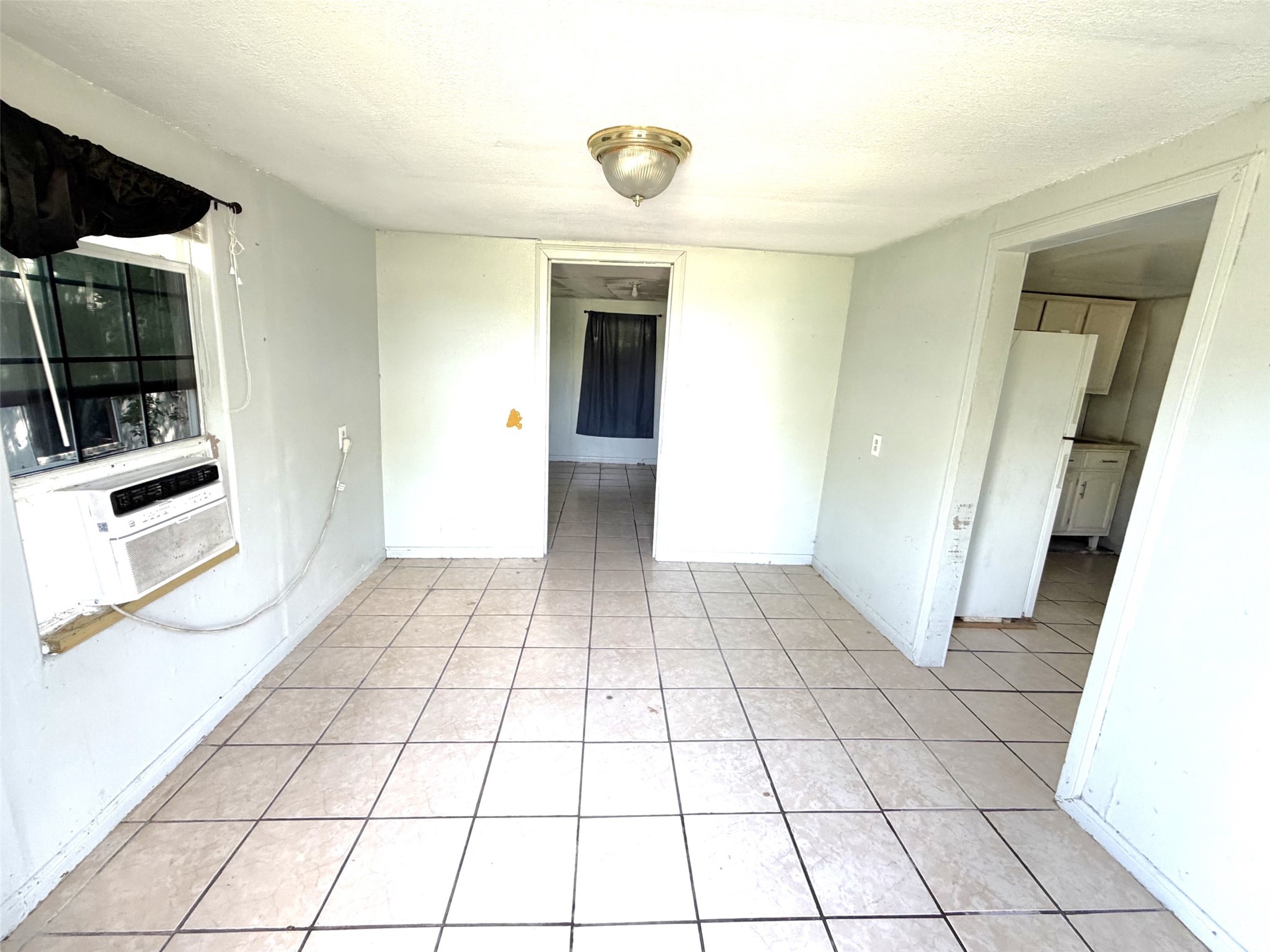 Step into the living area.