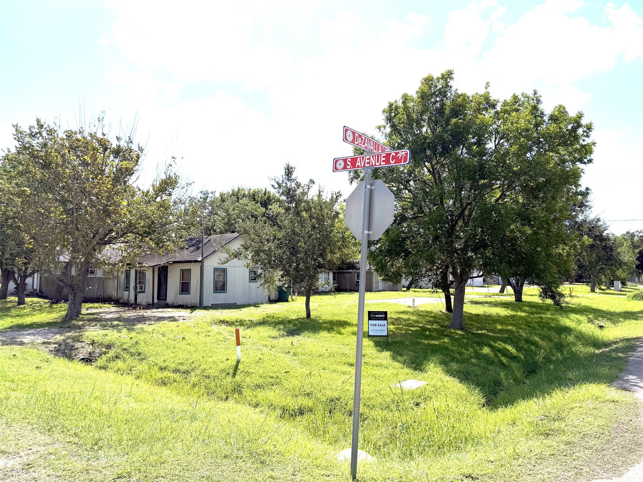 From this angle, you can see the front of the first house.