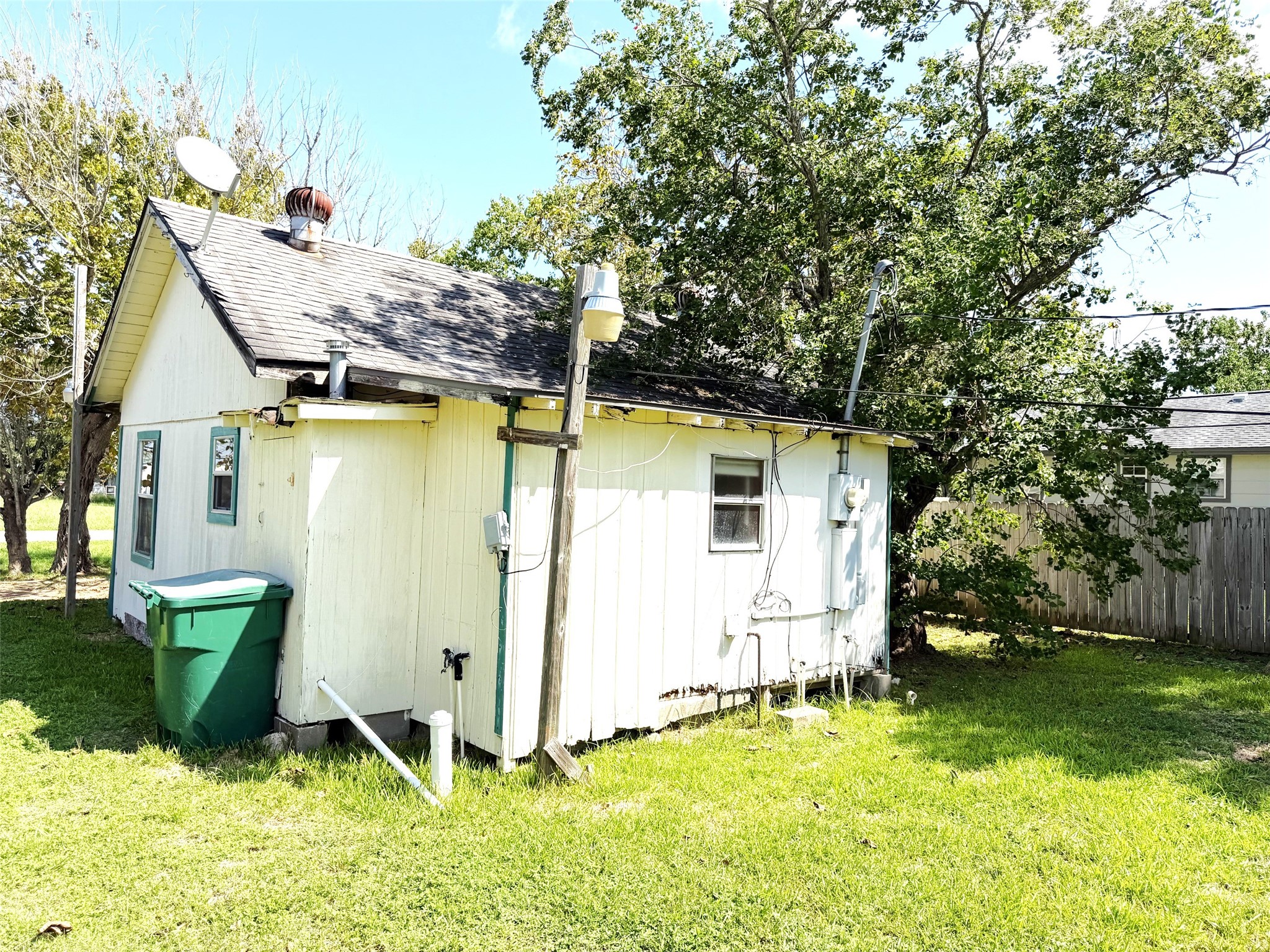 Rear view of the first house.