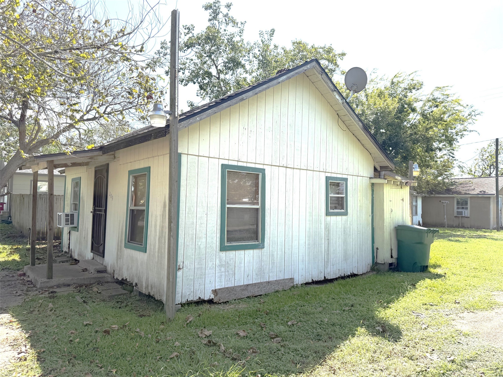 Side view of the first house.