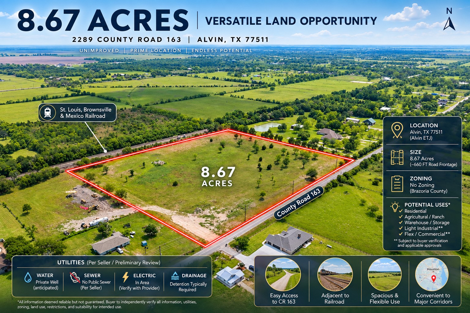 2289 County Road 163, Alvin, TX 77511