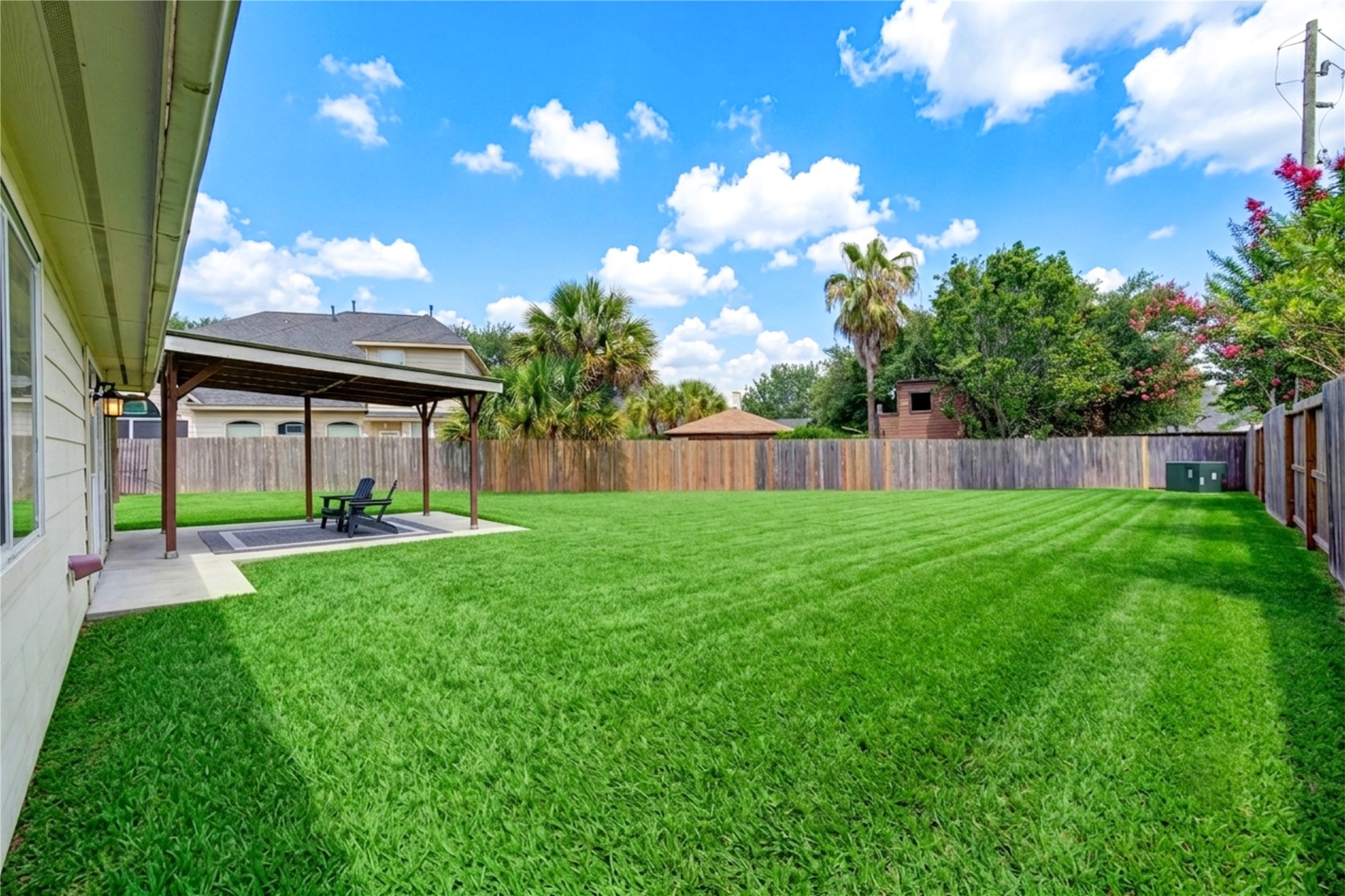 Plenty of space in the back yard for a future pool!