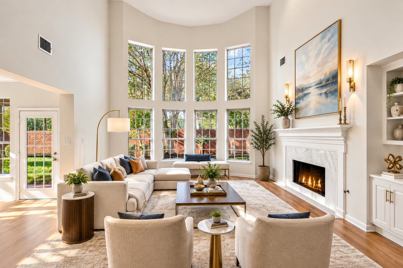 Virtually staged living room.