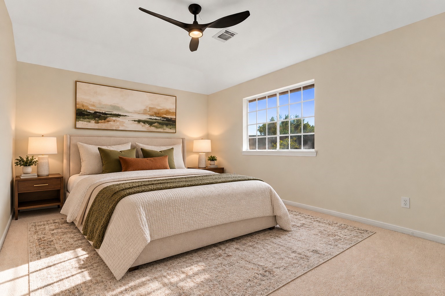 Virtually staged bedroom 2.