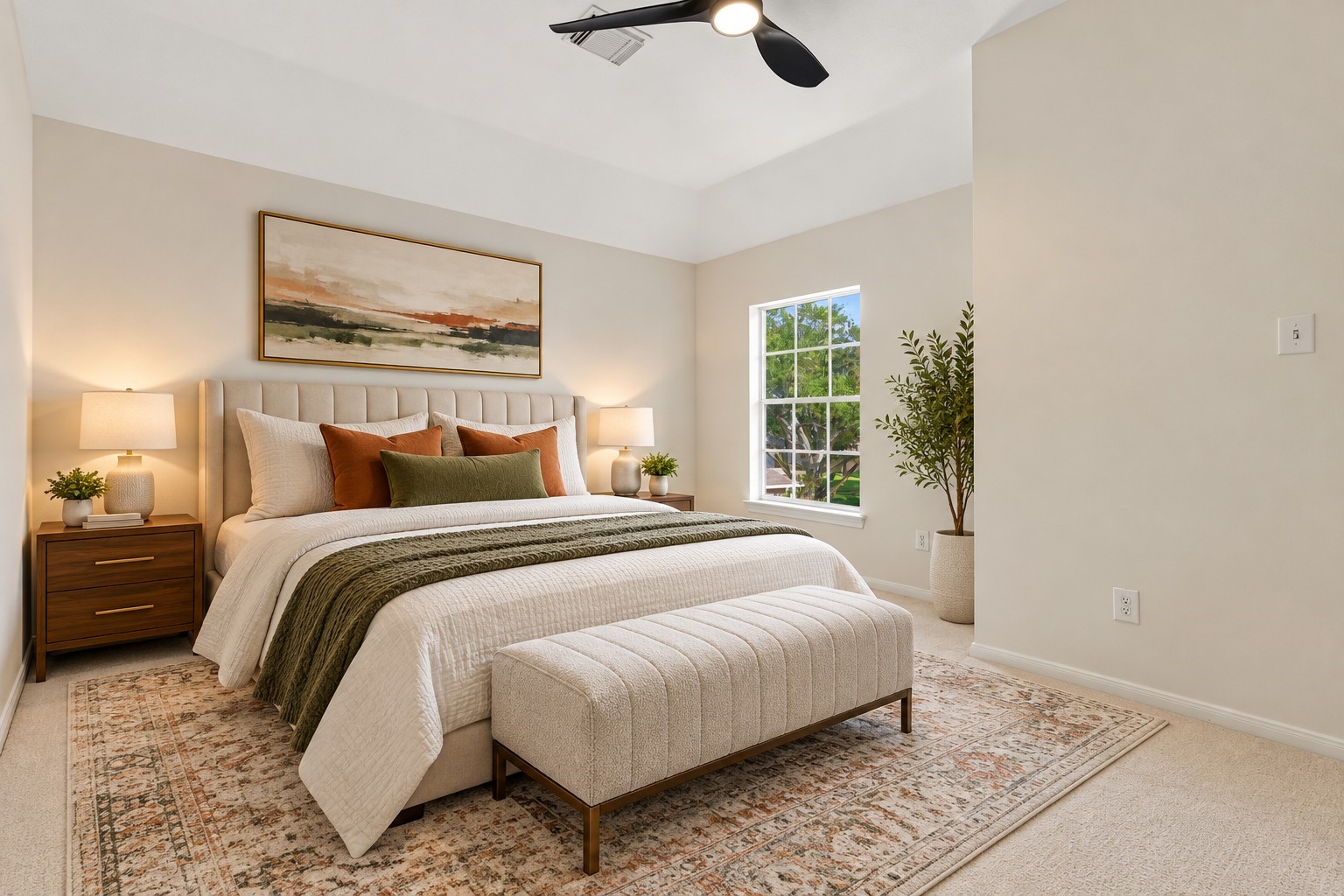 Virtually staged bedroom 3.
