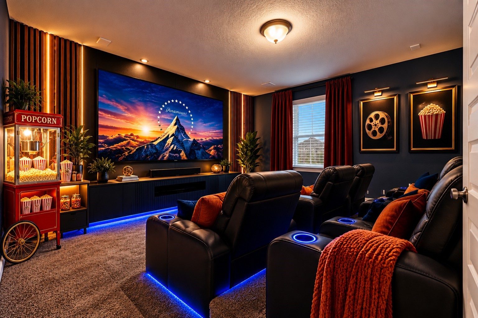 AI Generated - Virtually staged media room