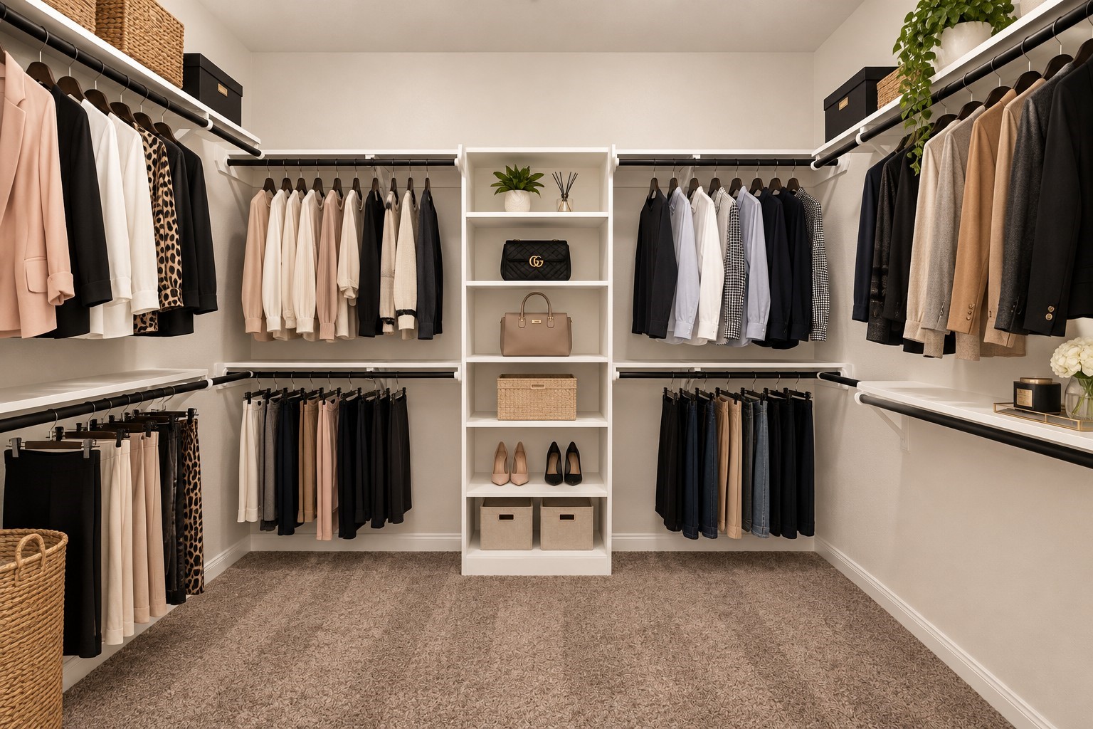 AI Generated - Virtually staged primary closet