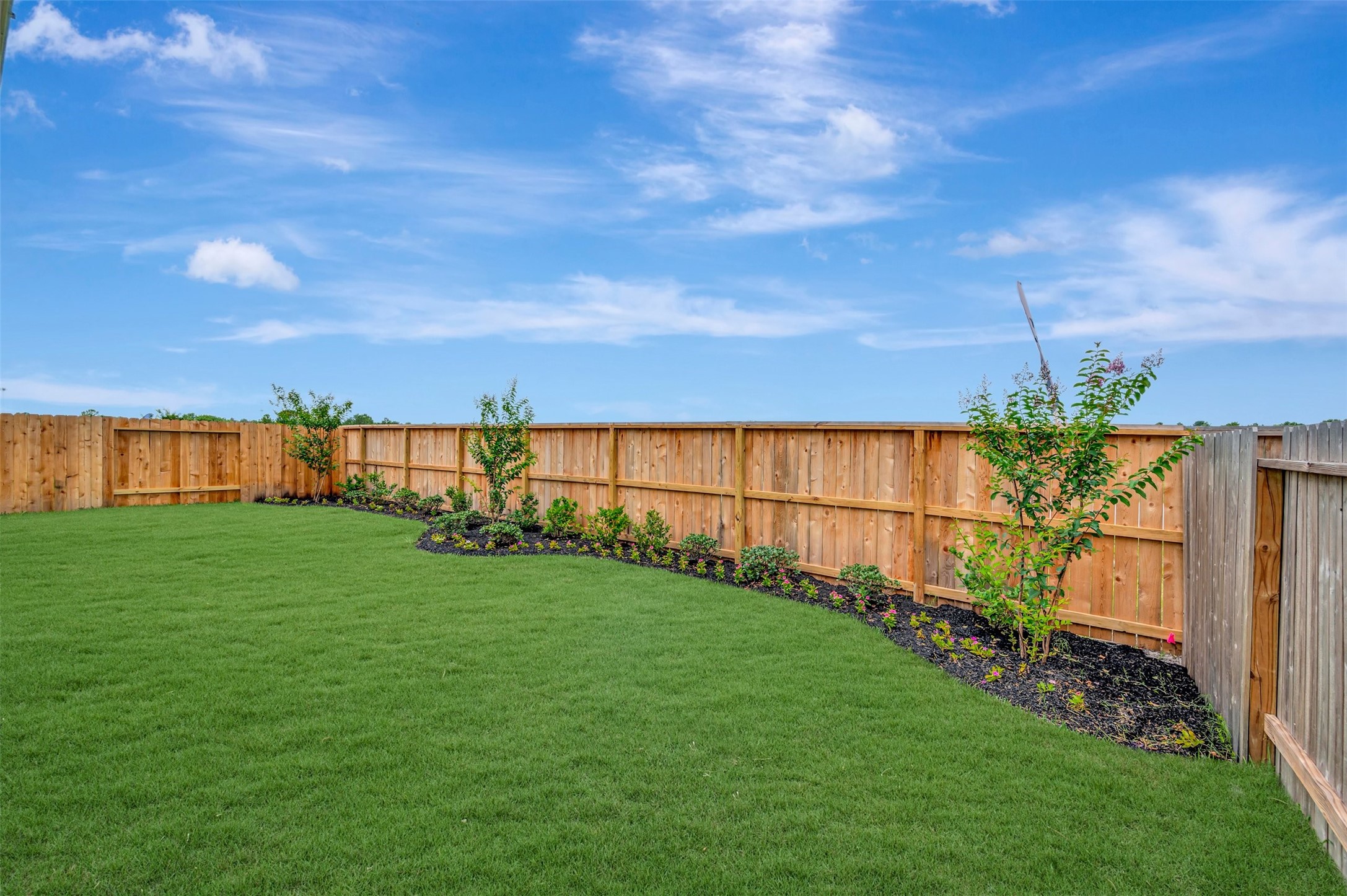 Amazing backyard with lush landscaping