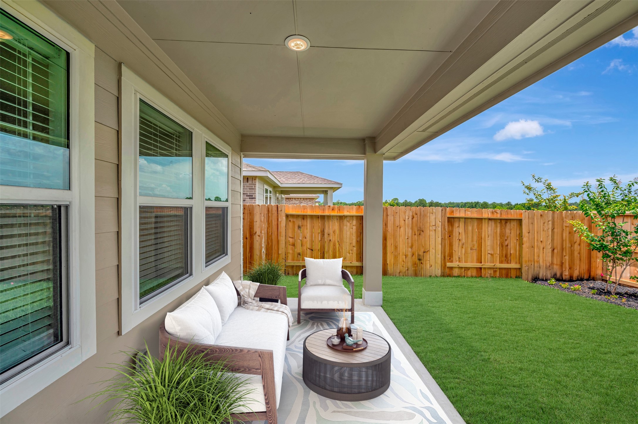 Enjoy the outdoors on the covered patio