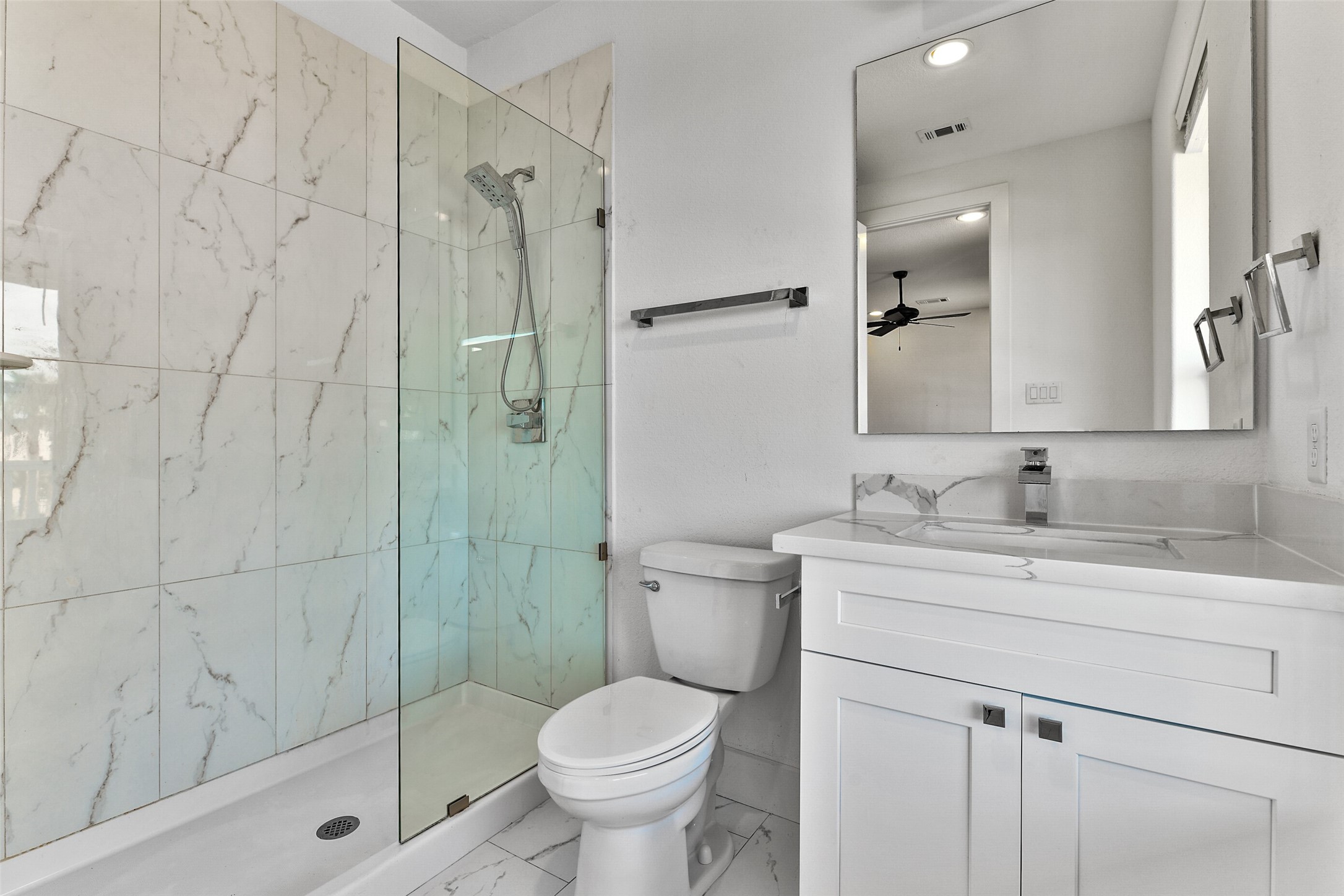 The spa-like shower is a perfect way to start the day.